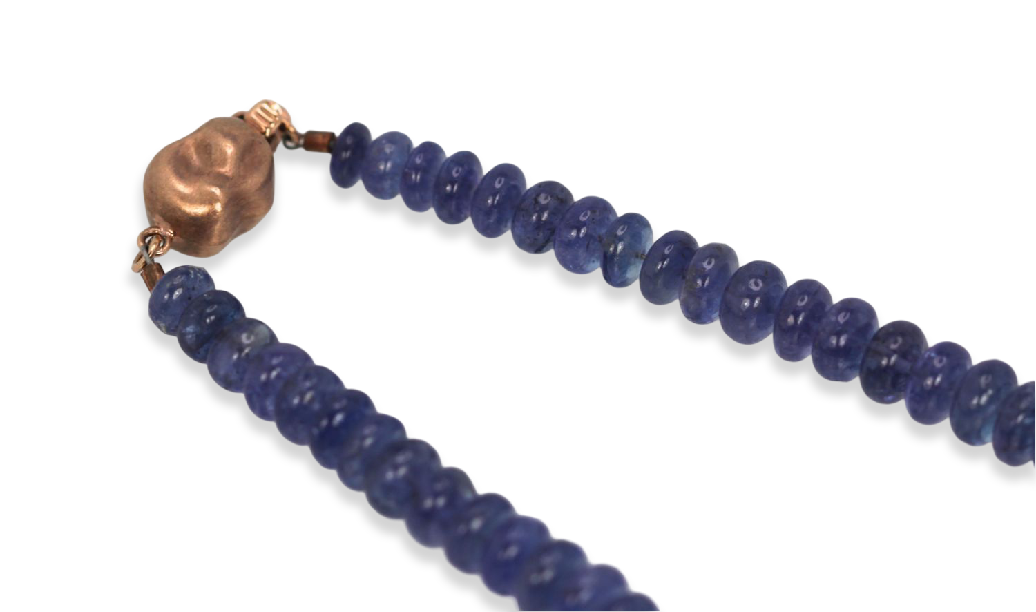 Blue Tanzanite Cabochon Beaded Necklace