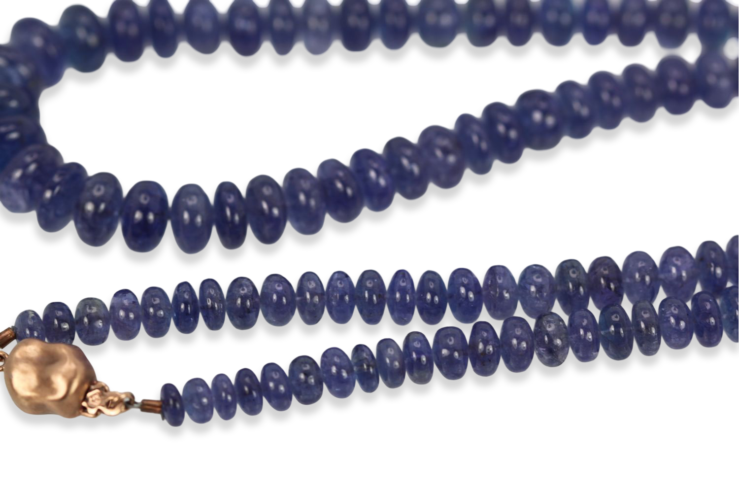 Blue Tanzanite Cabochon Beaded Necklace