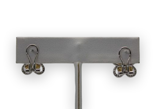 Yellow & White Diamond Butterfly Earrings