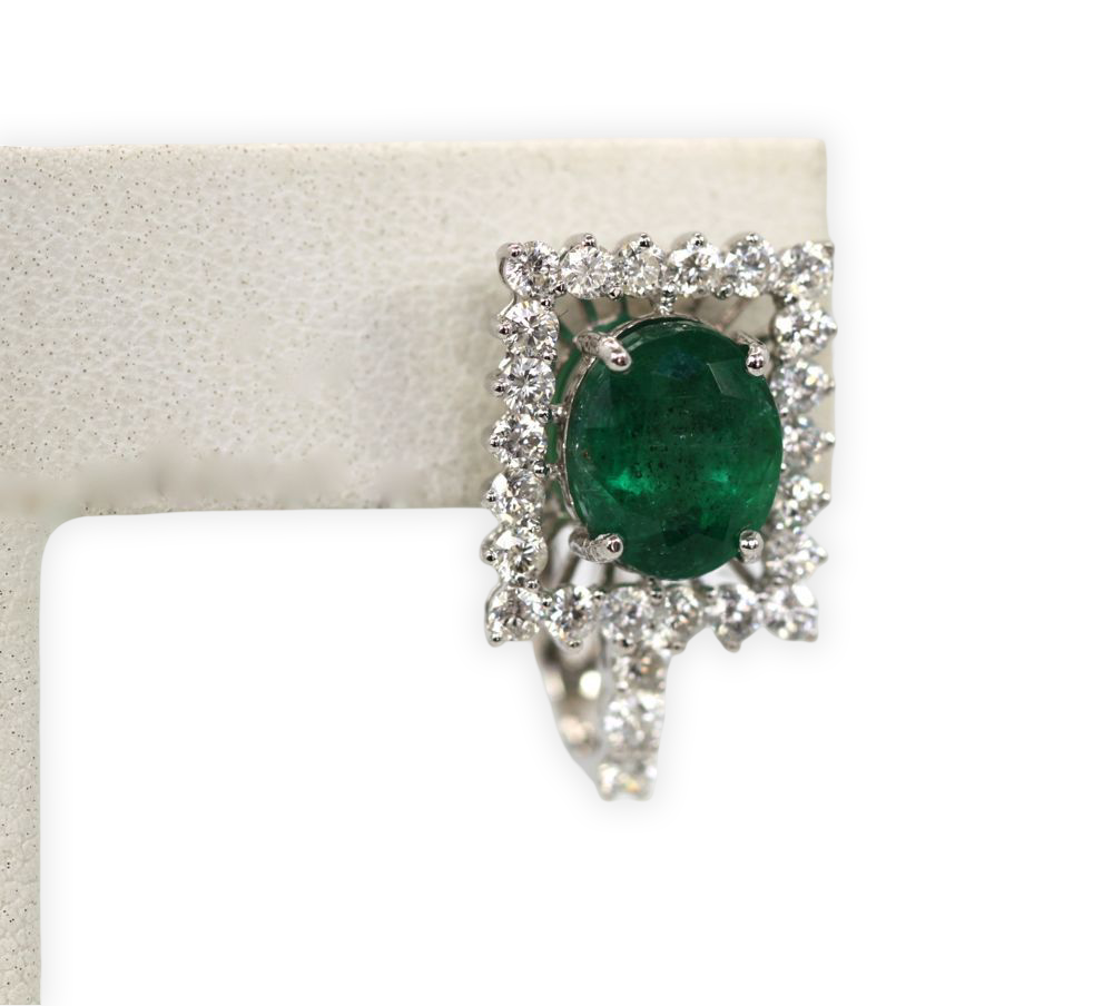 Emerald Diamond Earrings