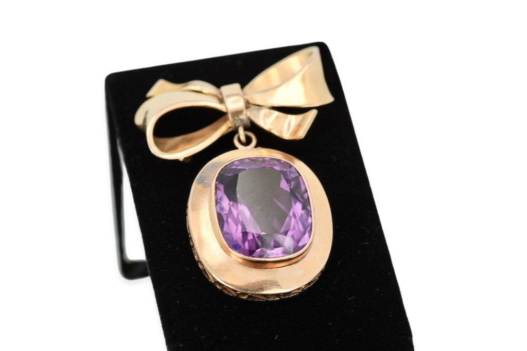 Vintage Amethyst Rose Gold Pendant