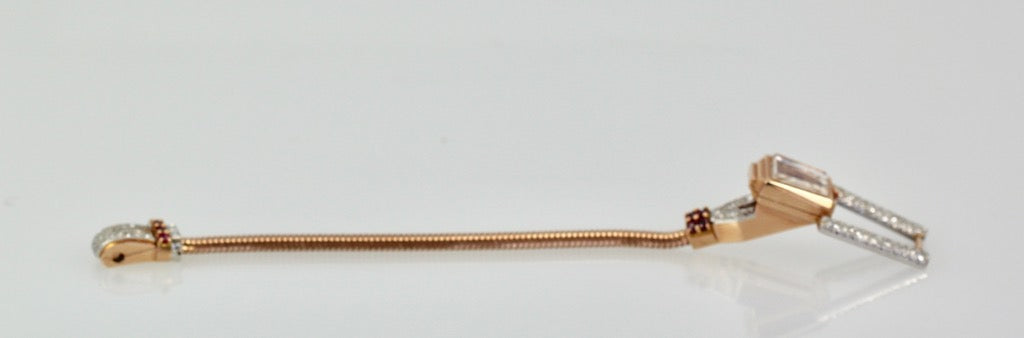 Retro 14 Karat Ruby Diamond Watch