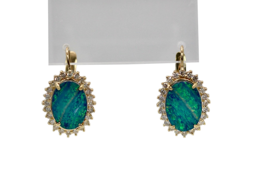 Black Opal Diamond Earrings