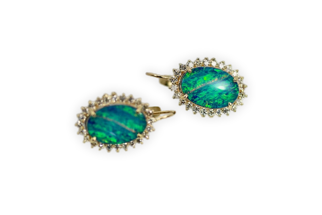 Pair of opal earrings