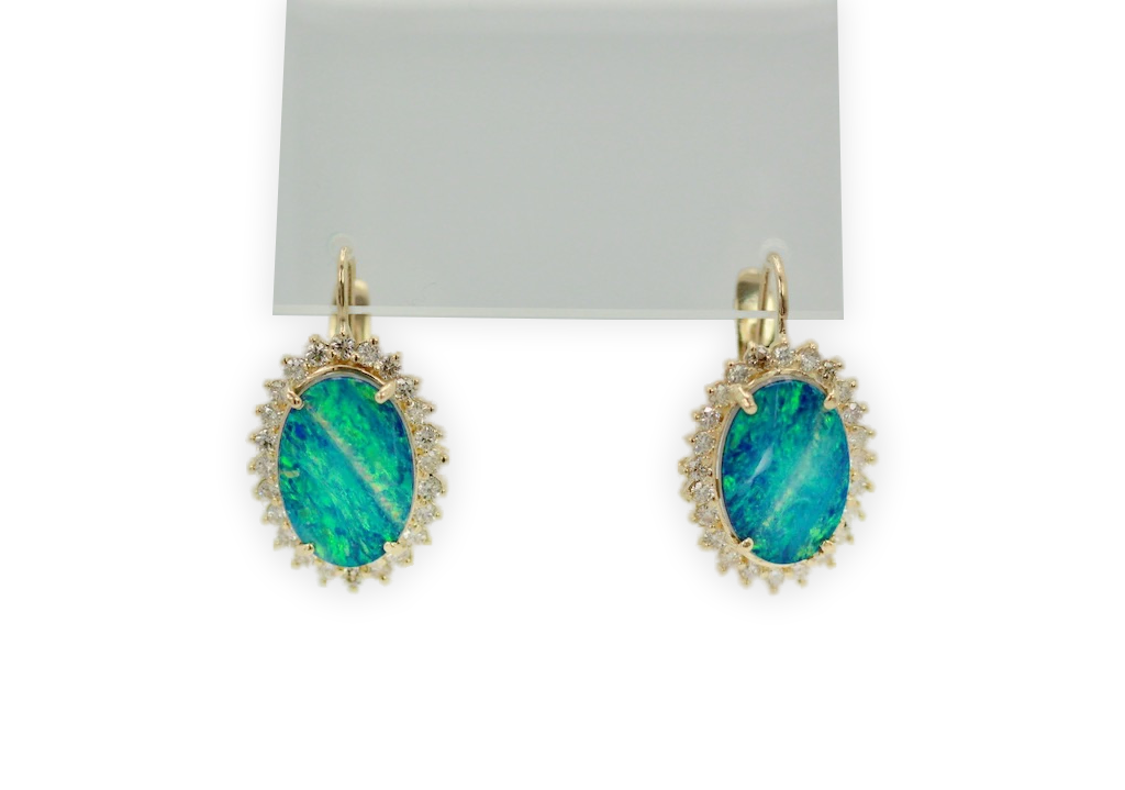 Black Opal Diamond Earrings