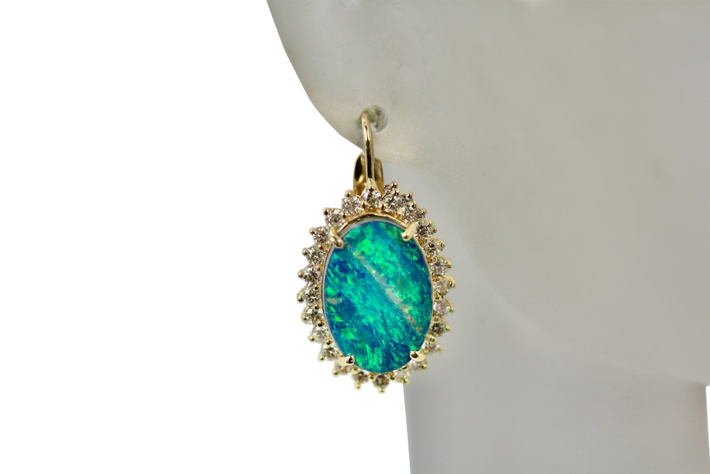 Black Opal Diamond Earrings