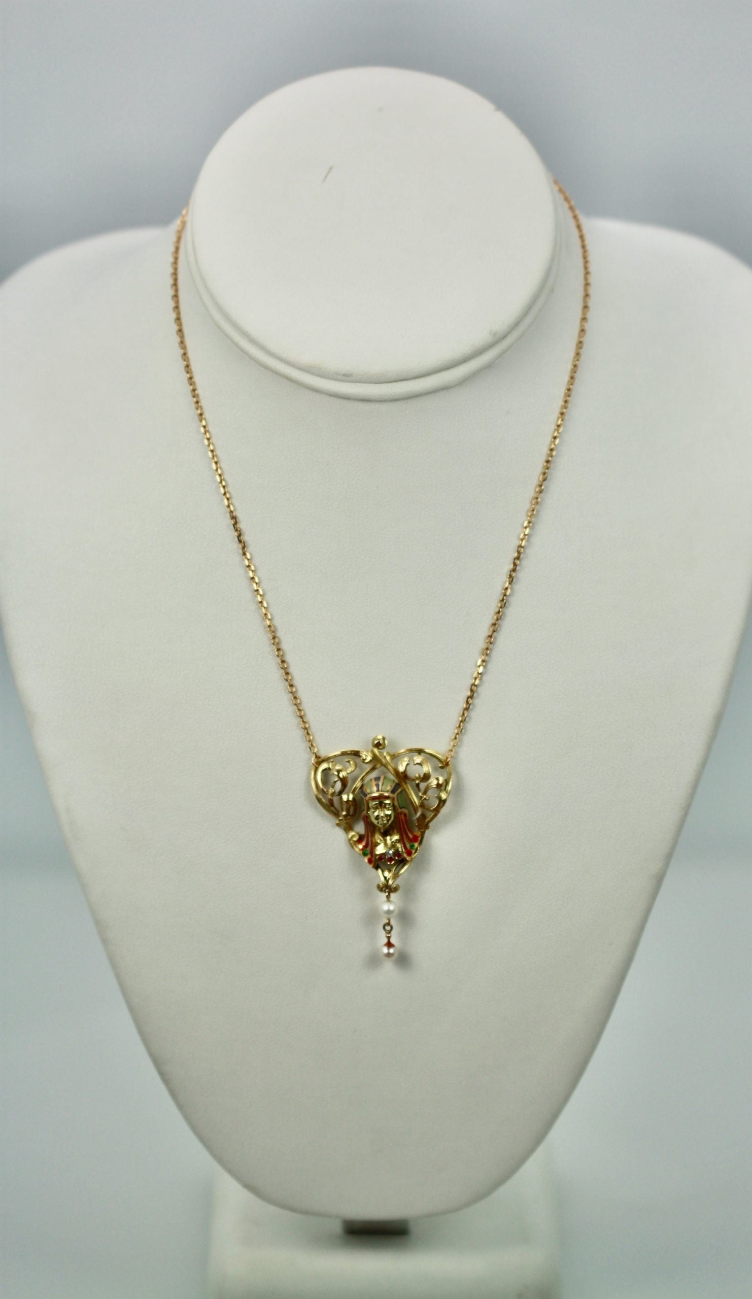 Egyptian Revival Enamel Necklace
