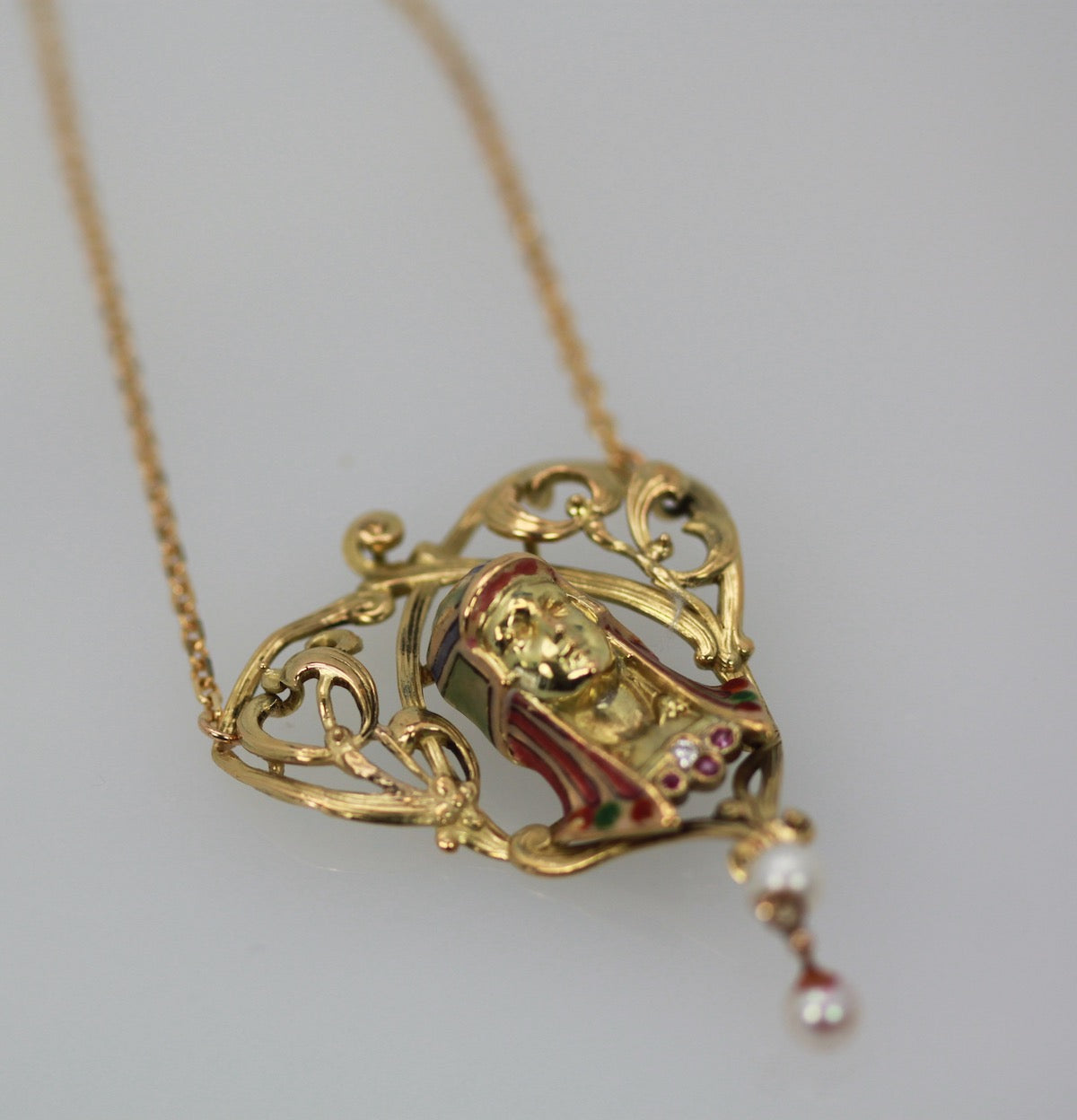 Egyptian Revival Enamel Necklace