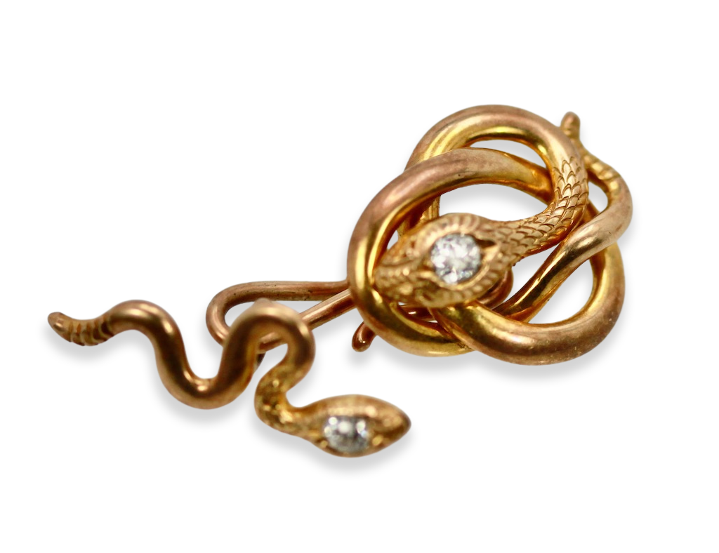 Snake Serpent Cufflinks 14K Yellow Gold