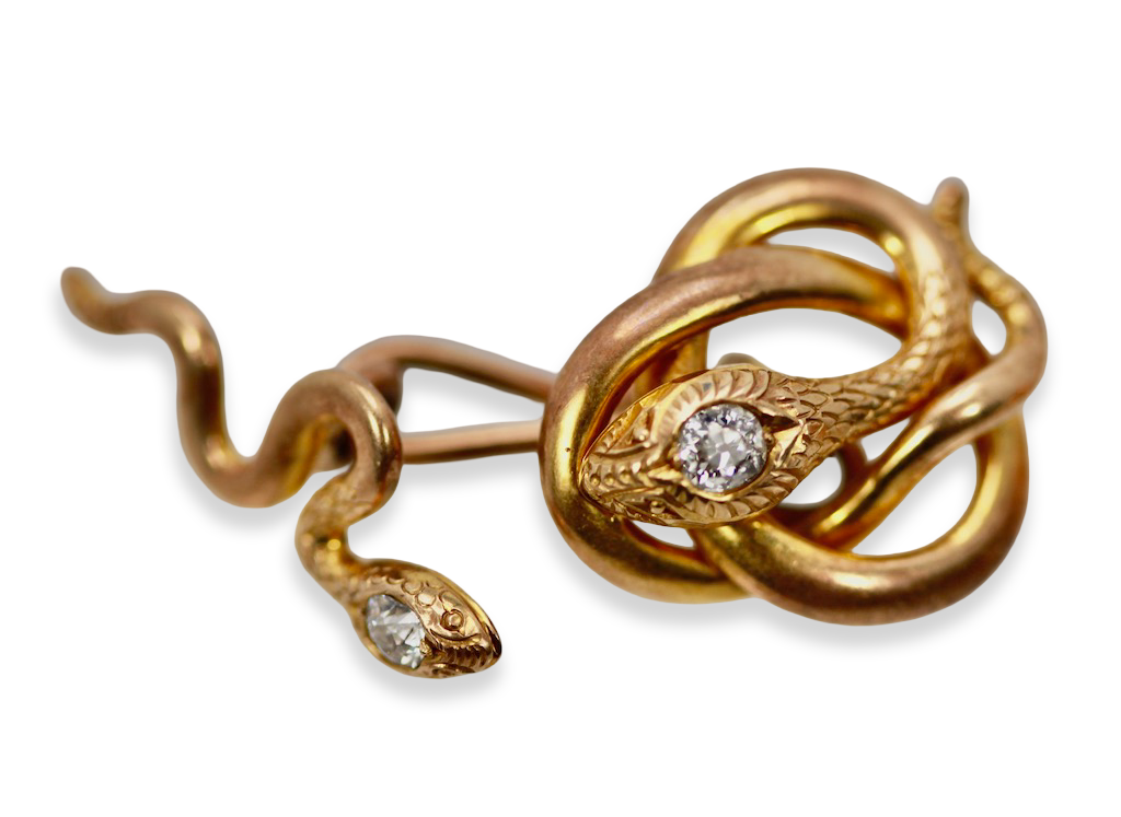 Snake Serpent Cufflinks 14K Yellow Gold