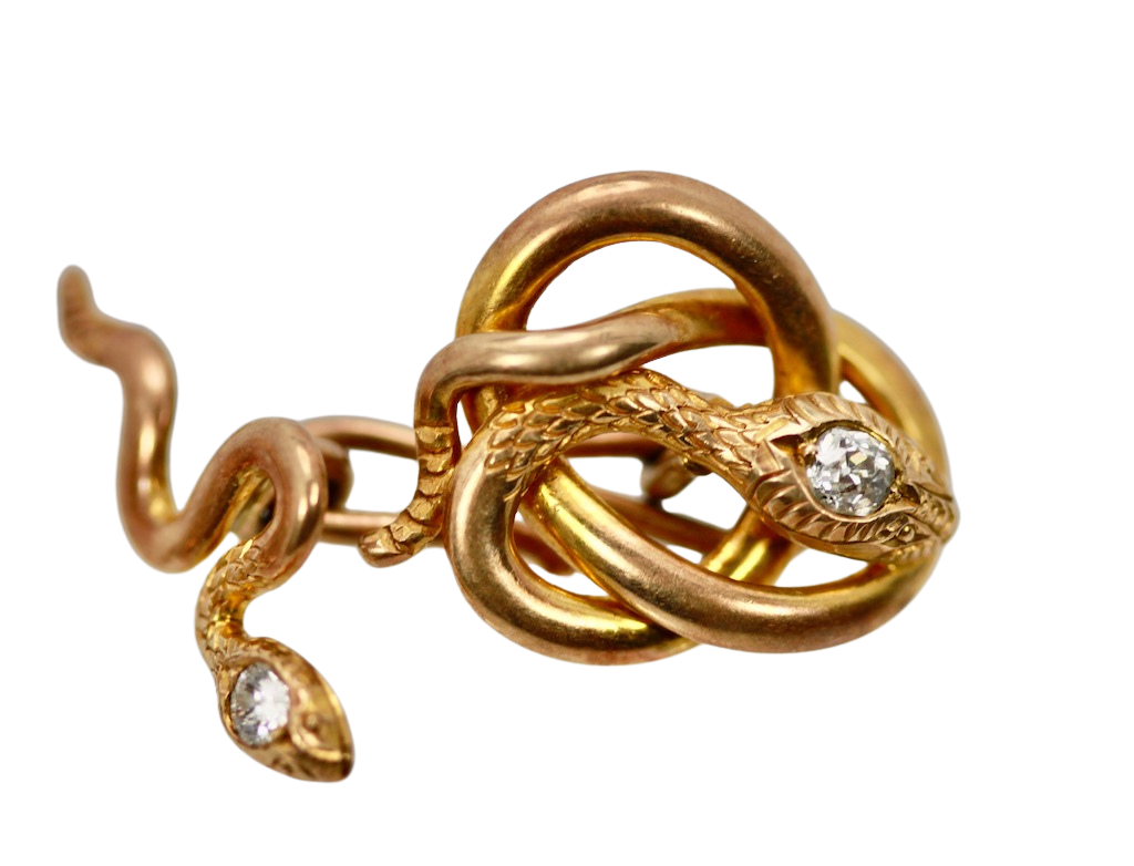 Snake Serpent Cufflinks 14K Yellow Gold