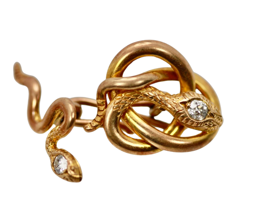 Snake Serpent Cufflinks 14K Yellow Gold