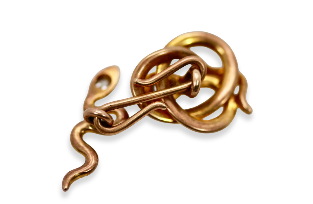 Snake Serpent Cufflinks 14K Yellow Gold