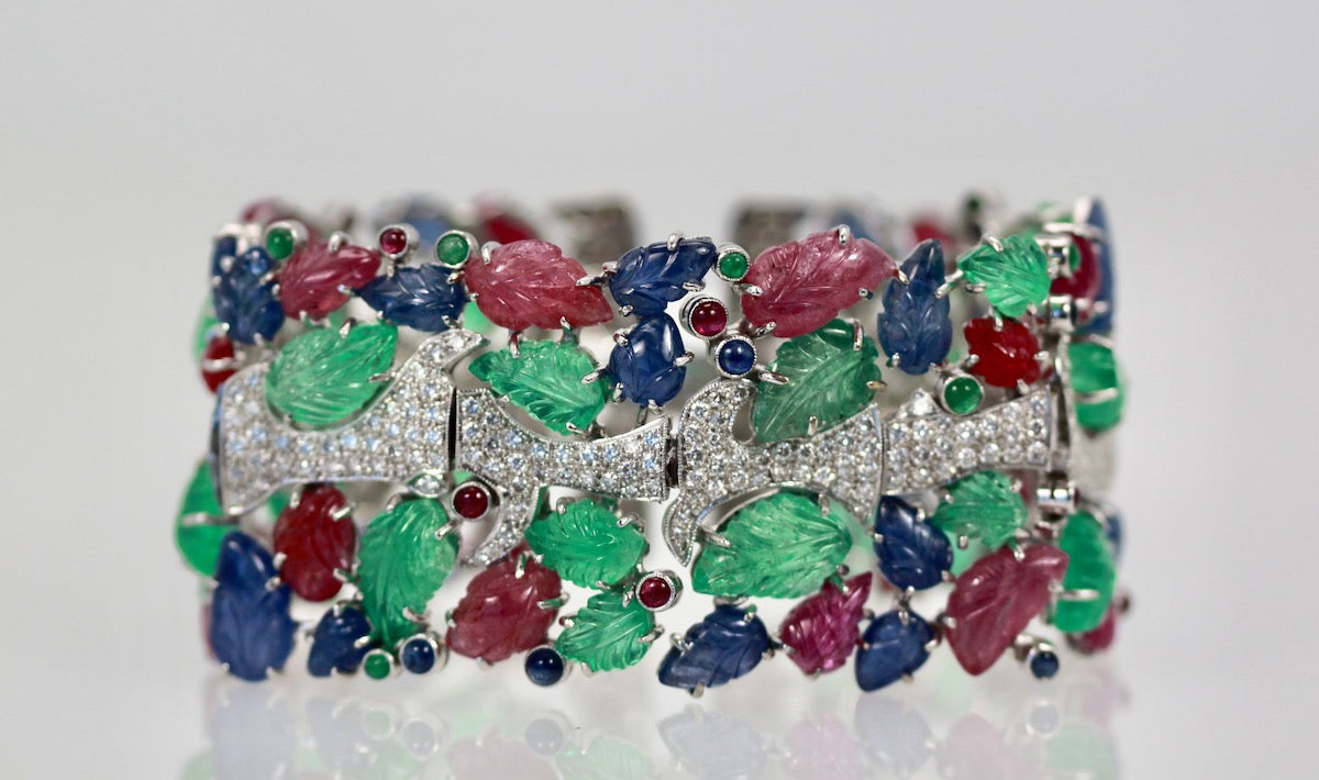 Carved Stones Diamond Bracelet