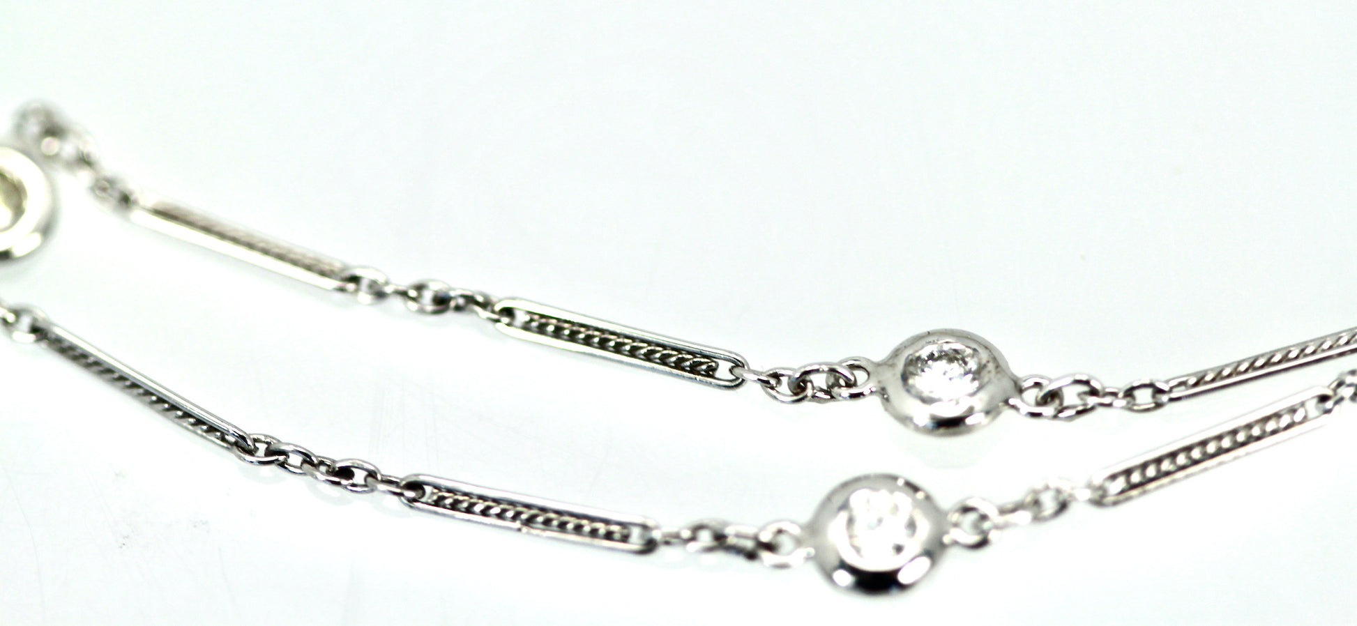 Diamond Station Necklace 14K WG