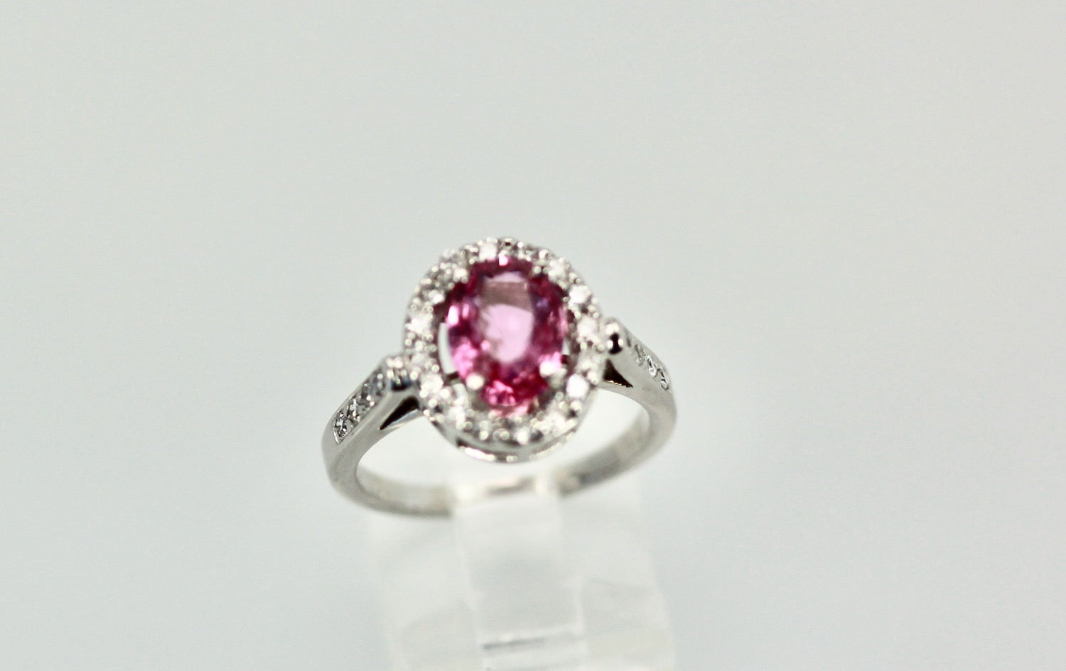 Pink Sapphire and Diamond Ring