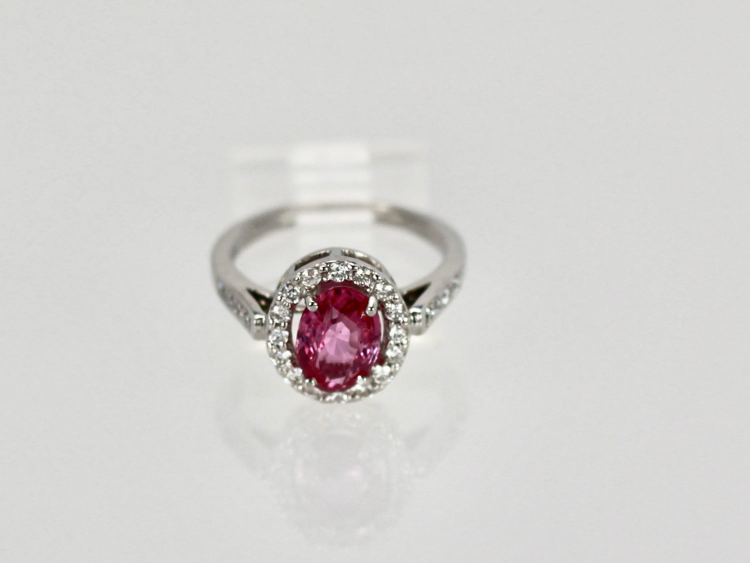 Pink Sapphire and Diamond Ring