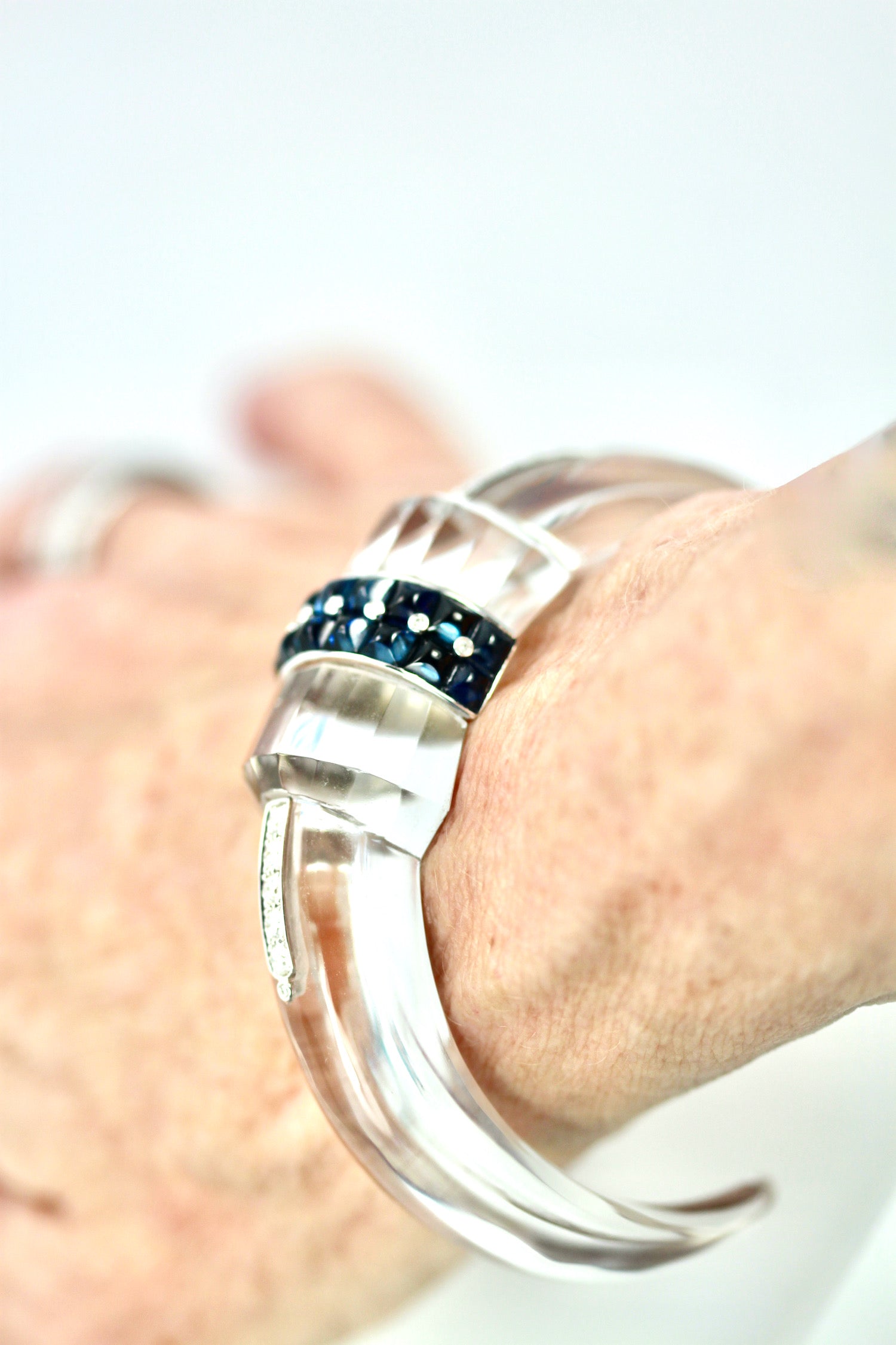 Rock Crystal Bracelet with Sapphires