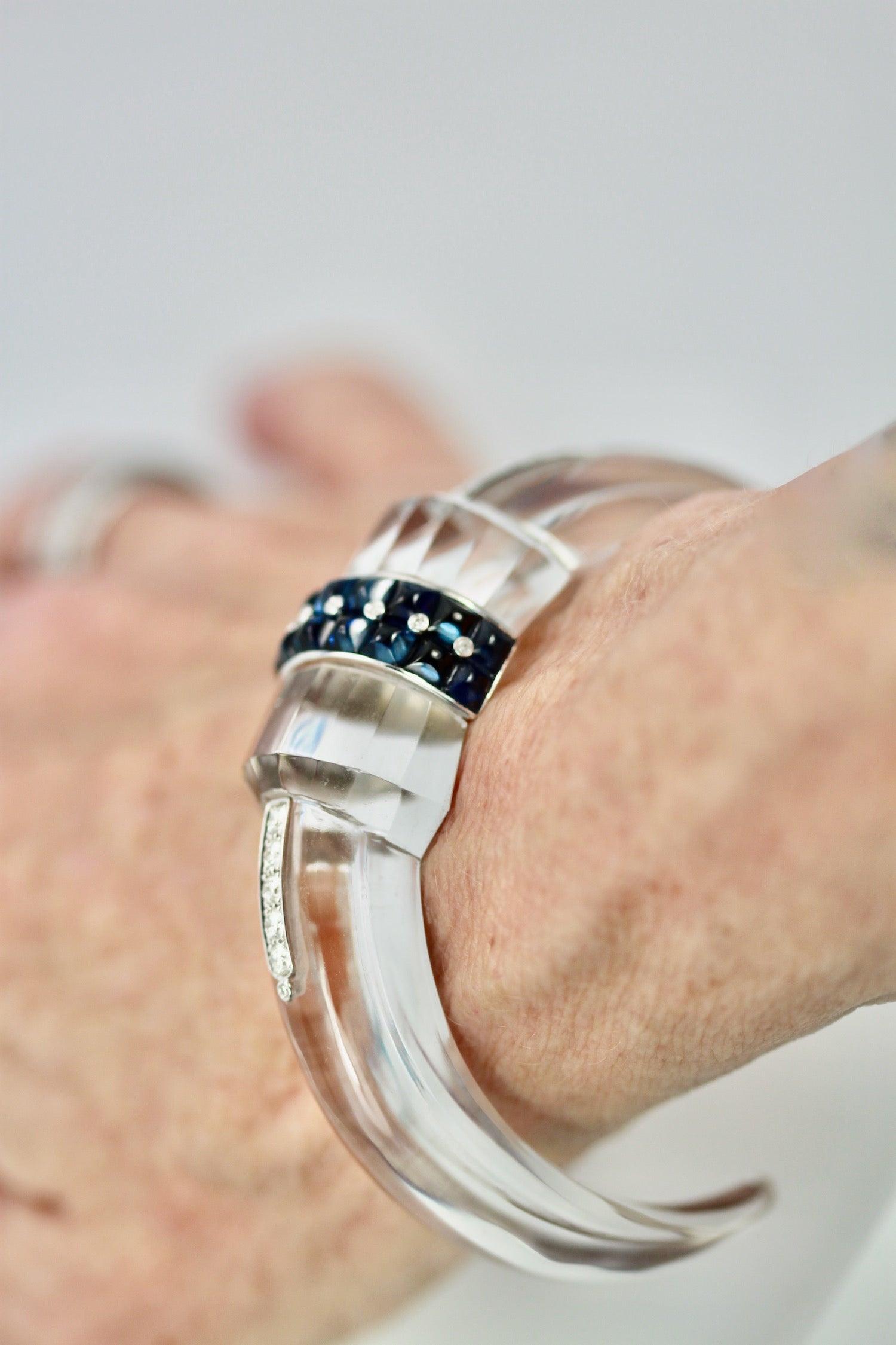 Sapphire Bracelet with Rock Crystal