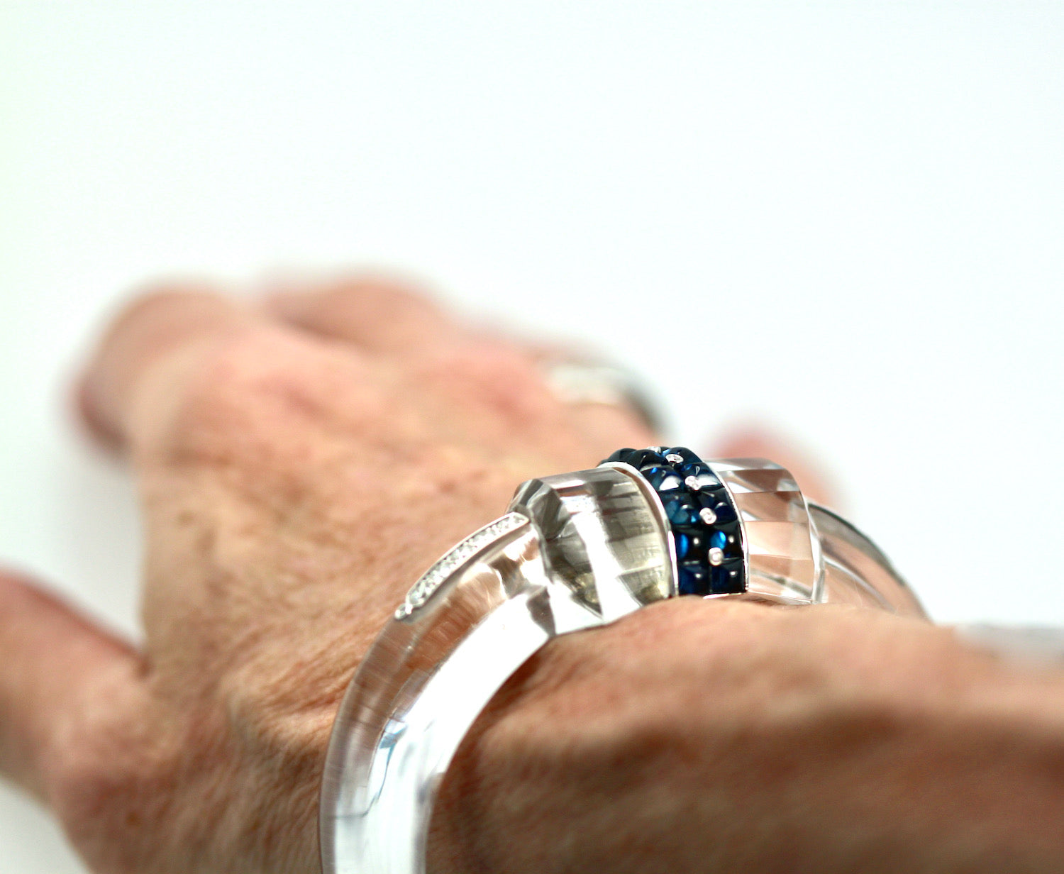 Rock Crystal Bracelet with Sapphires