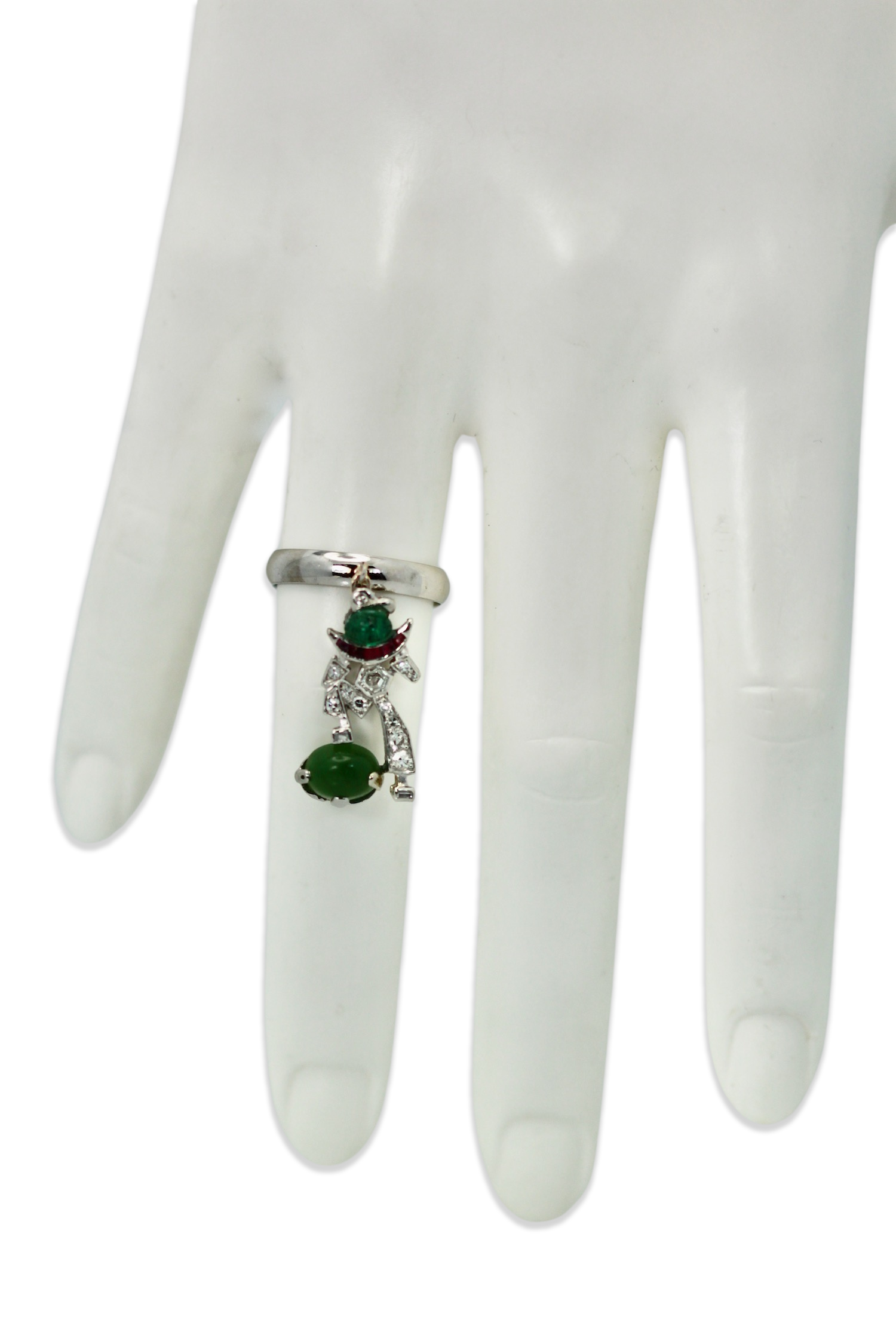  Platinum "Melon Man" Charm Ring