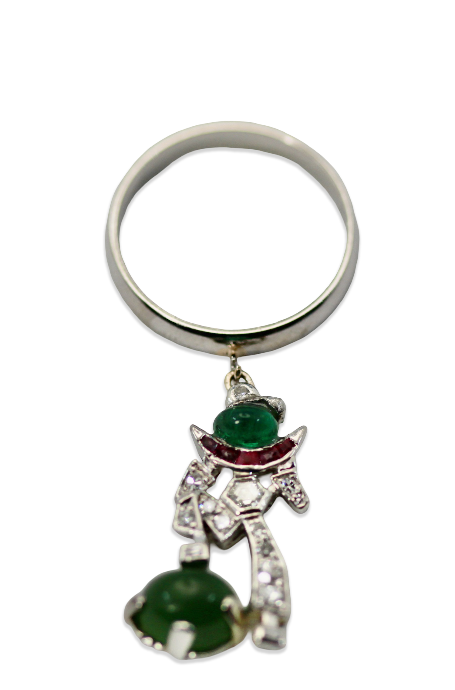 Platinum "Melon Man" Charm Ring