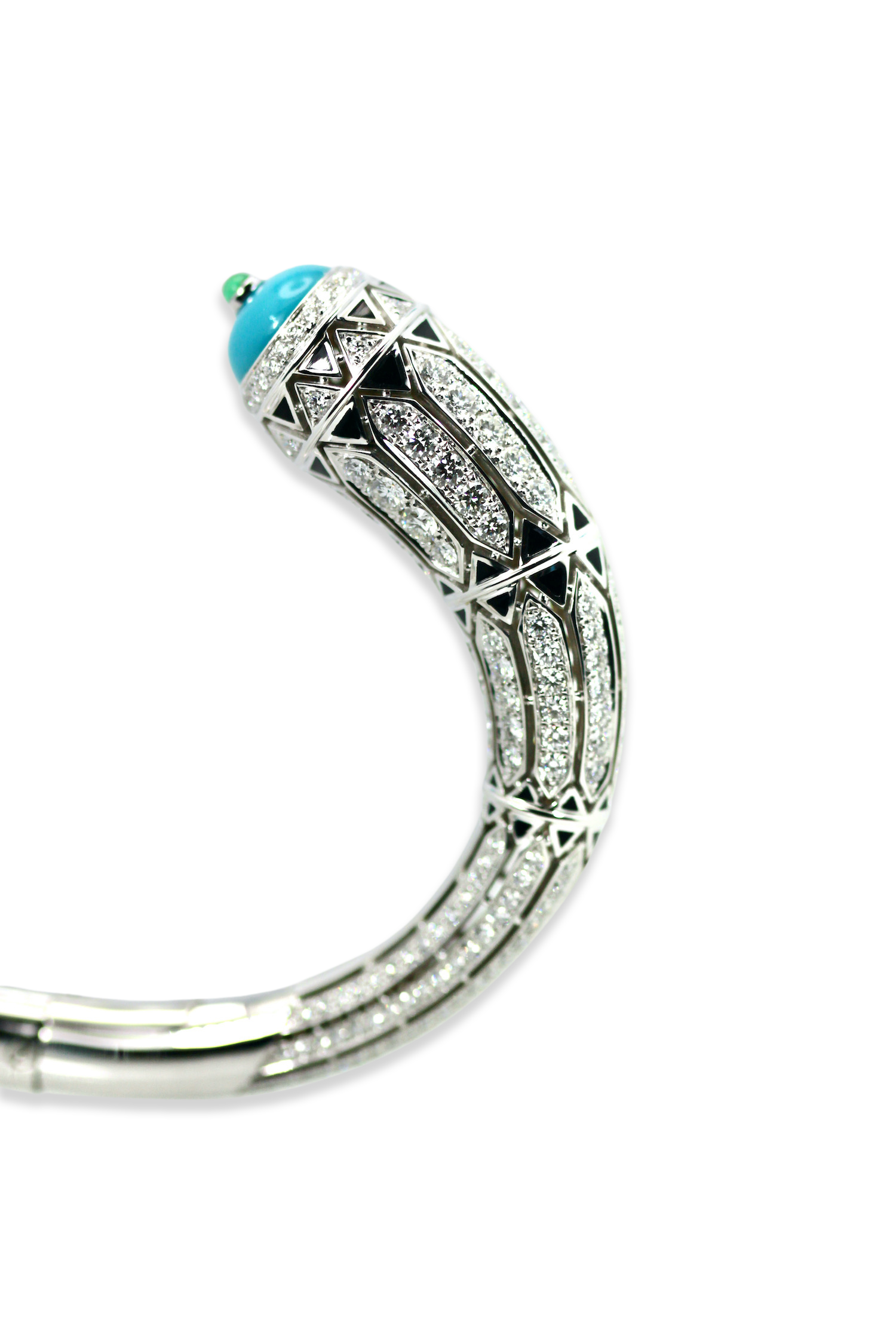 Cartier enamel bracelet with 540 diamonds and turquoise