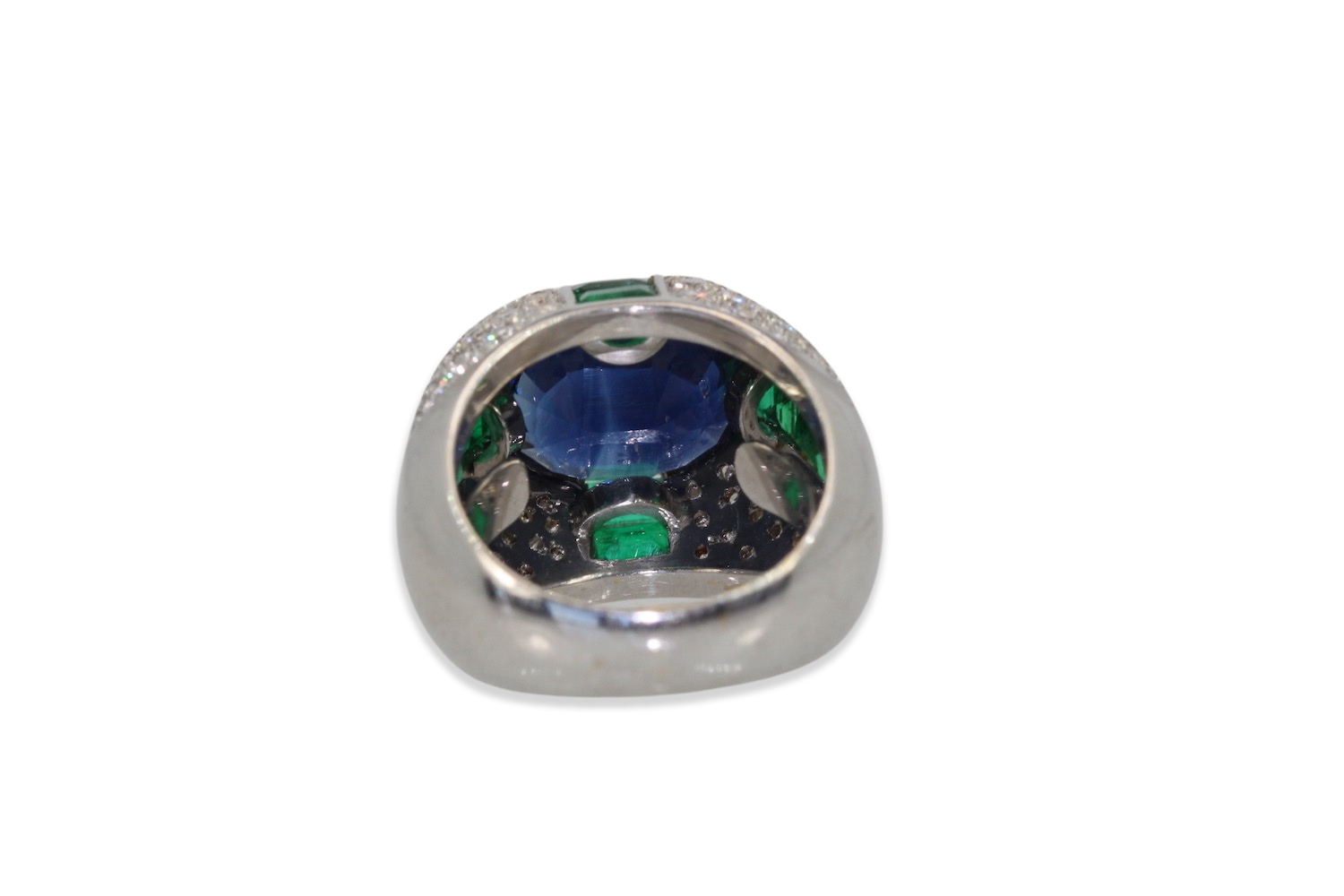 Bulgari Trombino Sapphire Emerald Diamond Ring