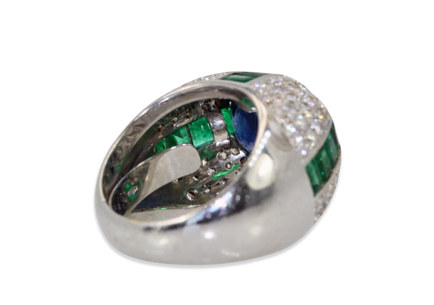 Bulgari Trombino Sapphire Emerald Diamond Ring