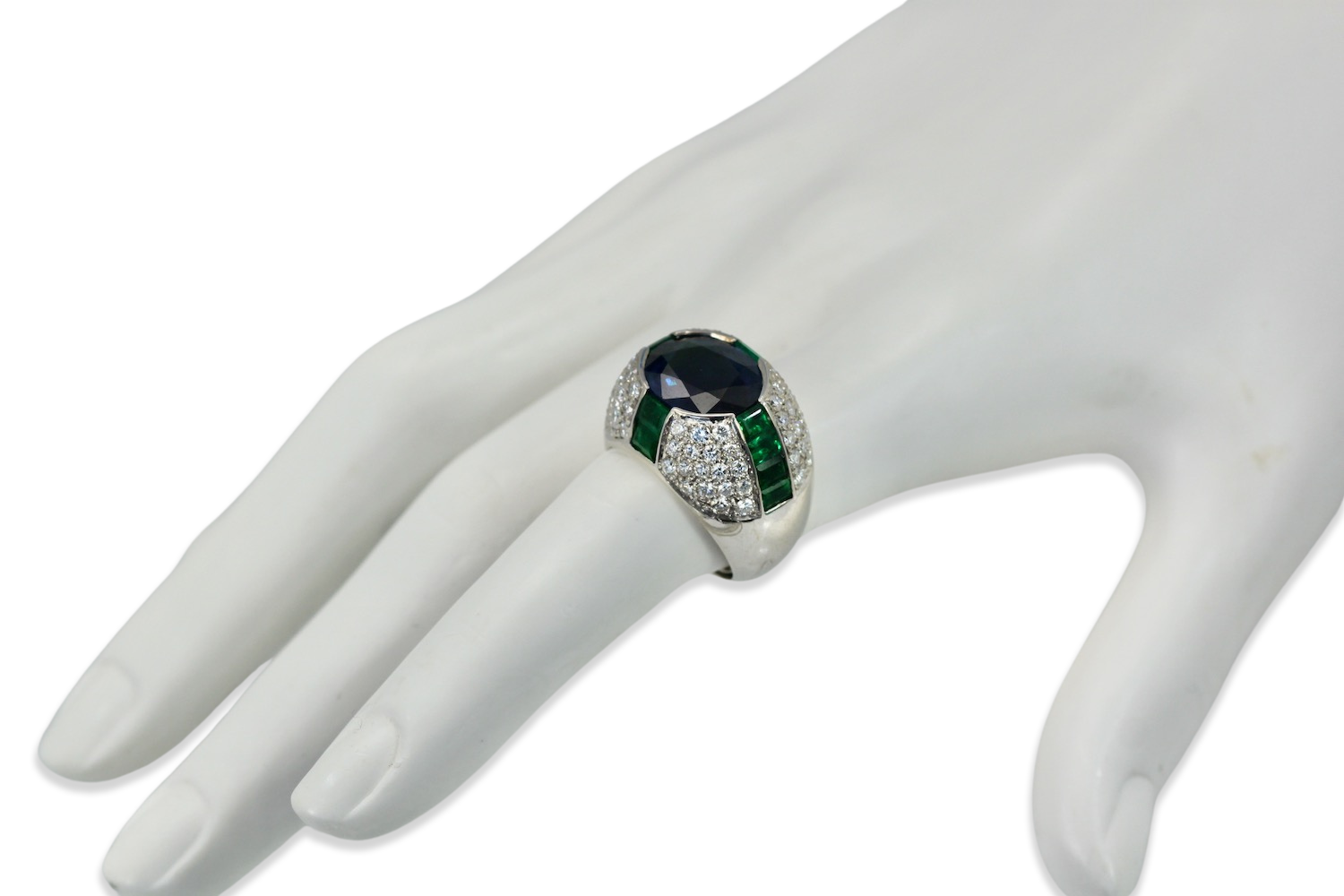  Sapphire Emerald Diamond Ring