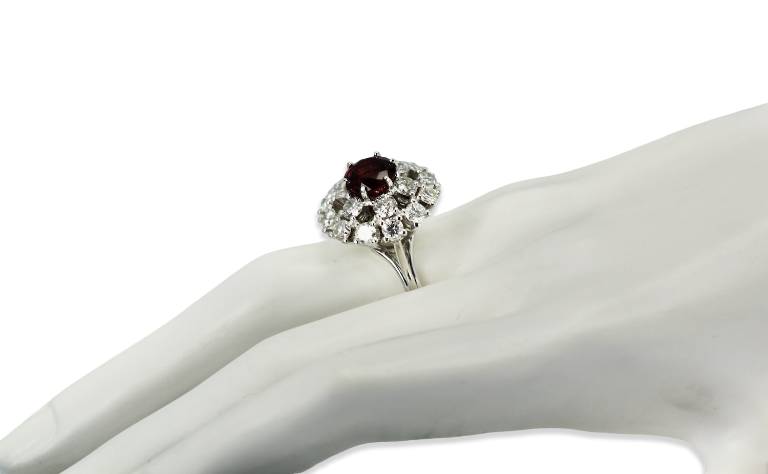 Natural Garnet Rhodolite Diamond Ring