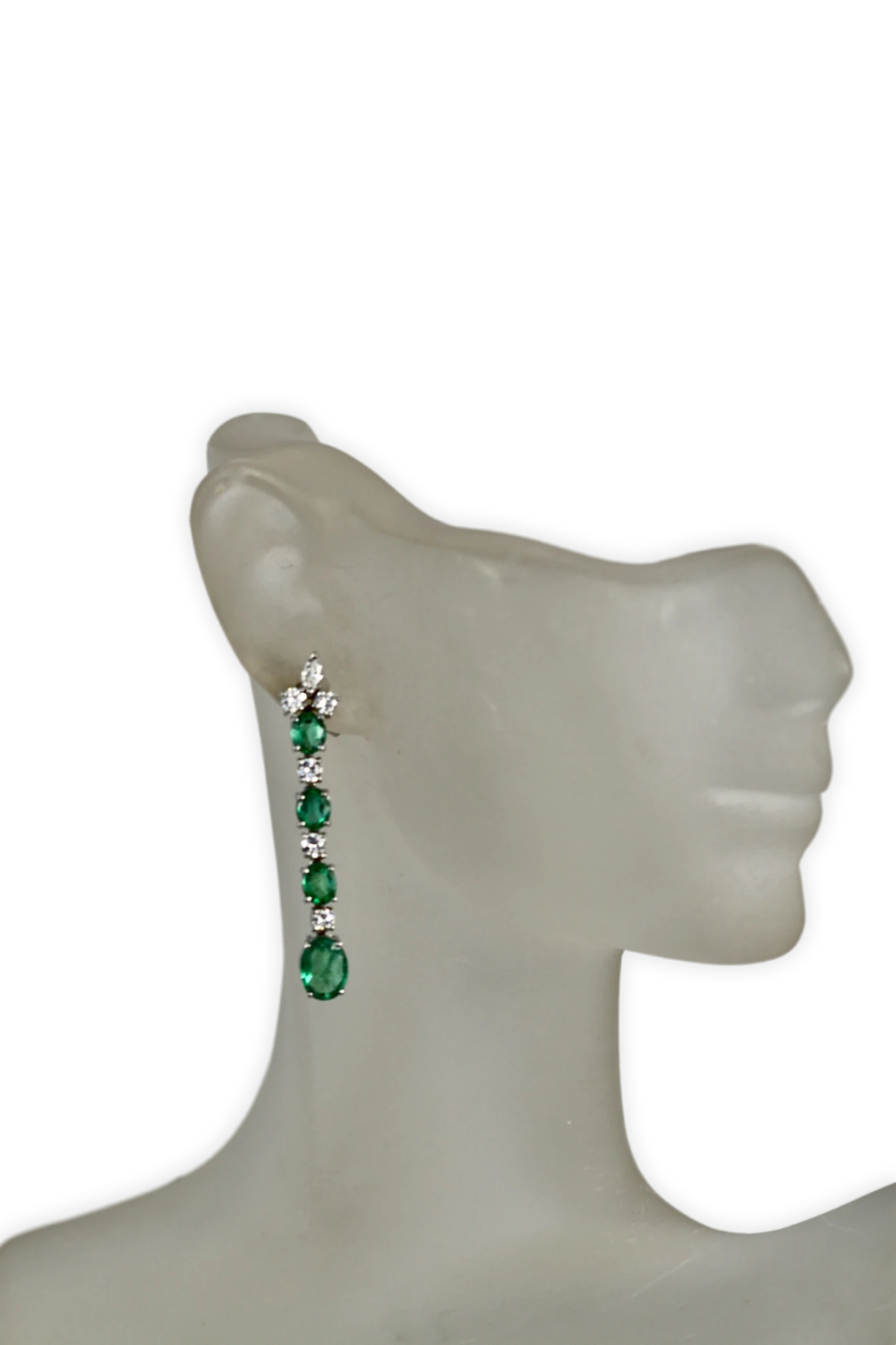 Emerald Drop Dangle Earrings 18K