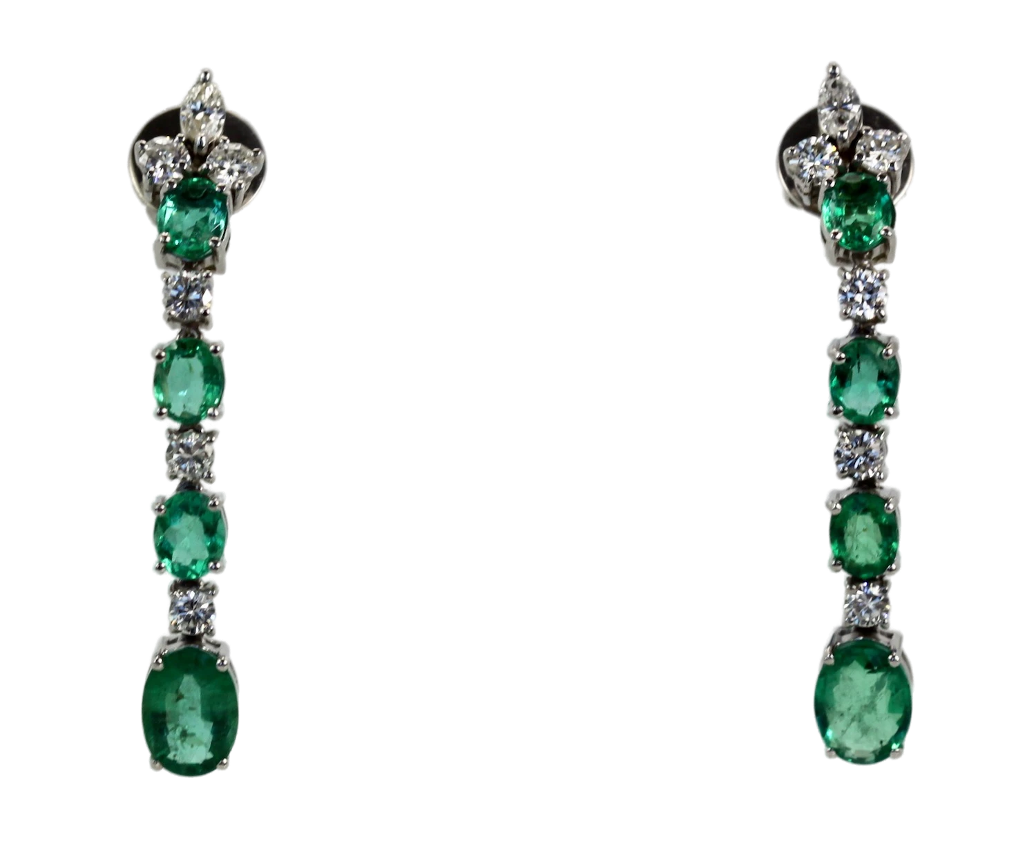 Emerald Drop Dangle Earrings 18K