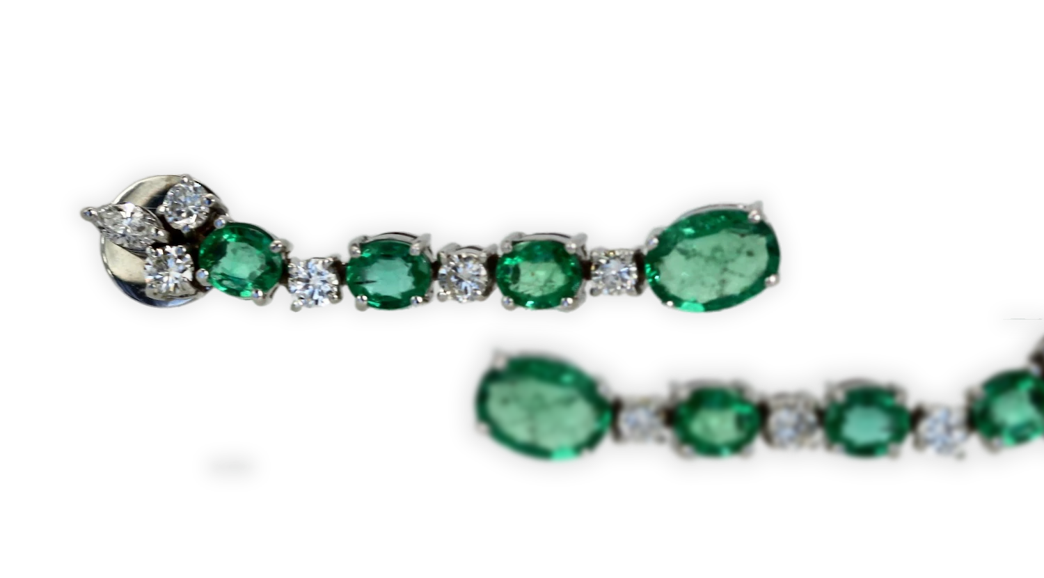 Emerald Drop Dangle Earrings 18K