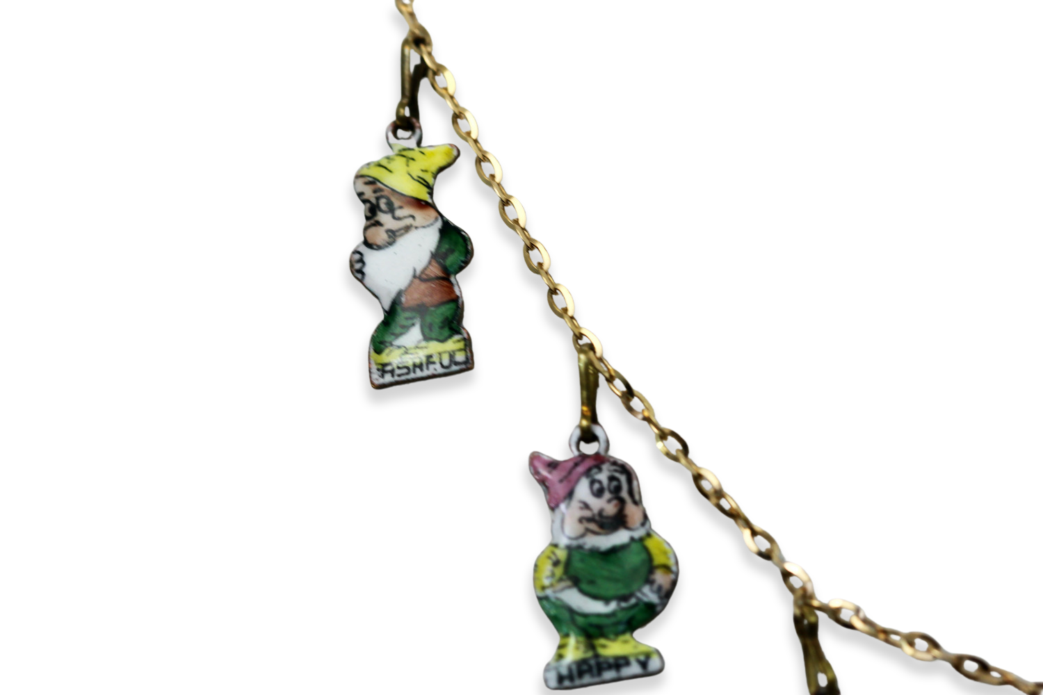 Gold necklace with Disney figures