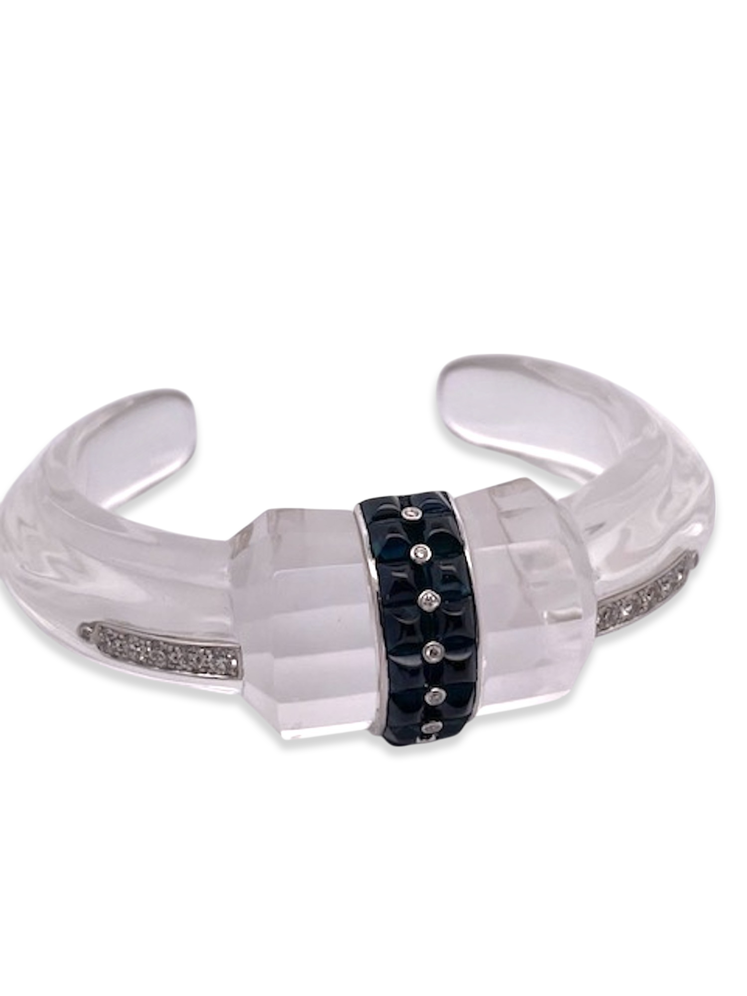 Rock Crystal Bracelet with Sapphires