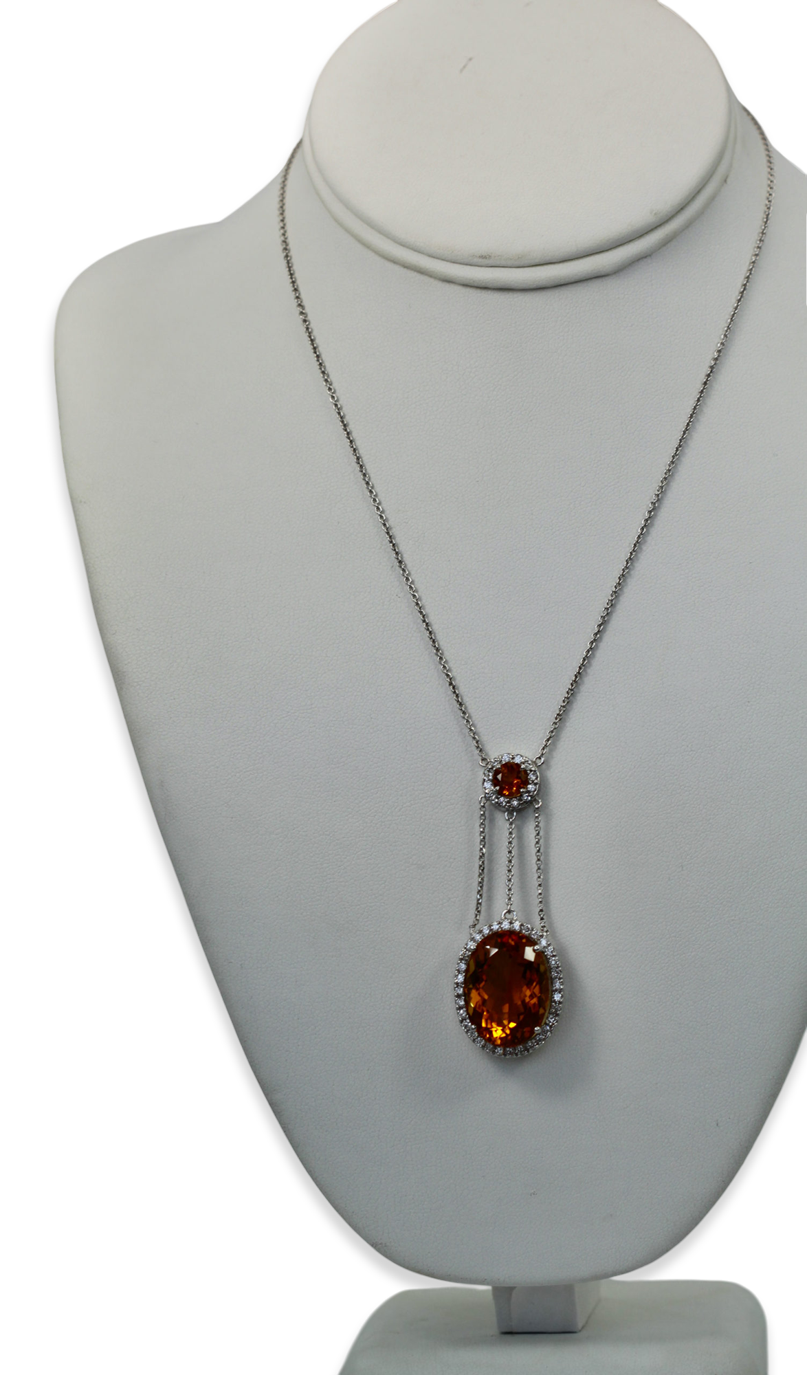 Madeira citrine diamond necklace