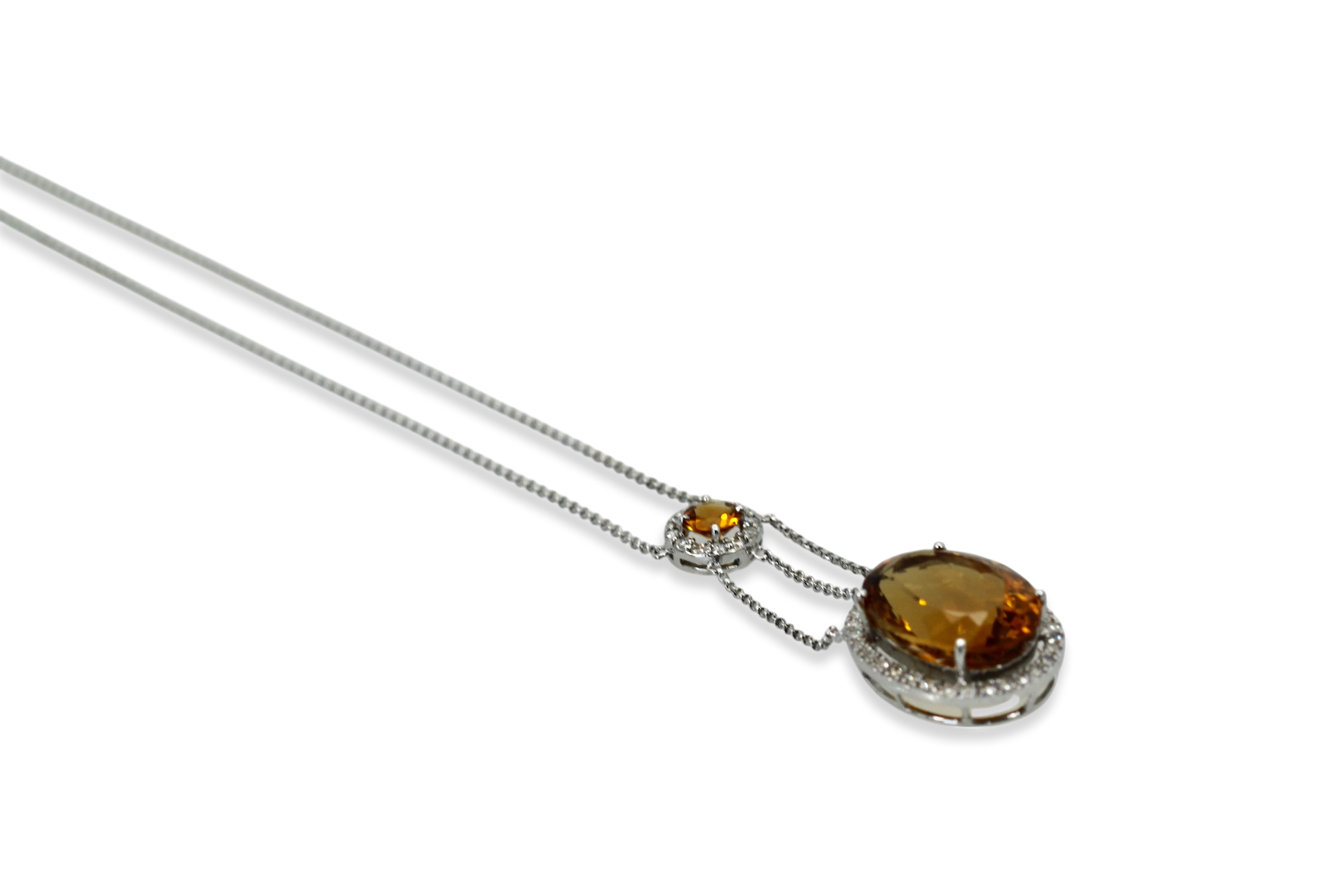 Citrine and diamond statement necklace