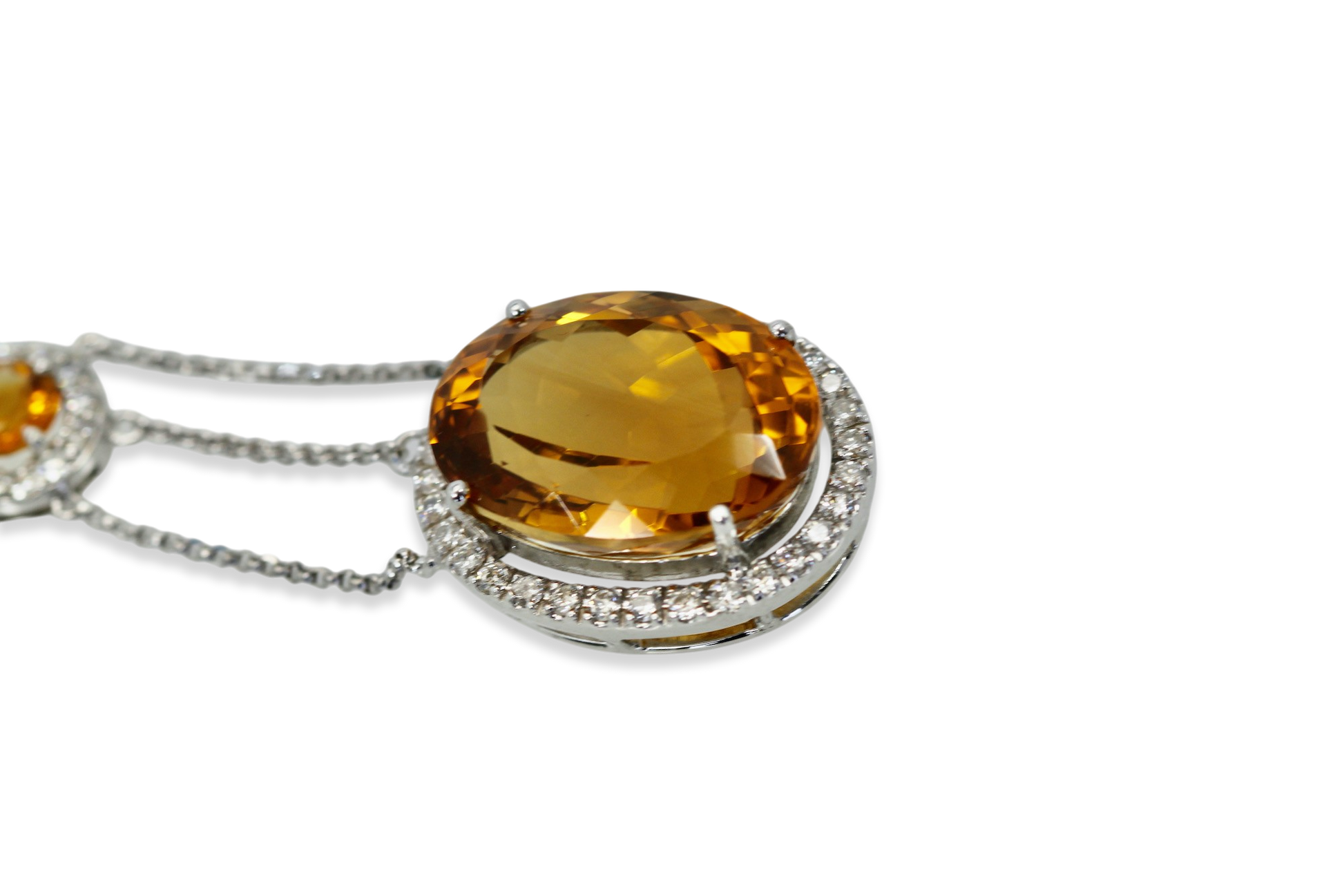 Citrine and diamond statement necklace