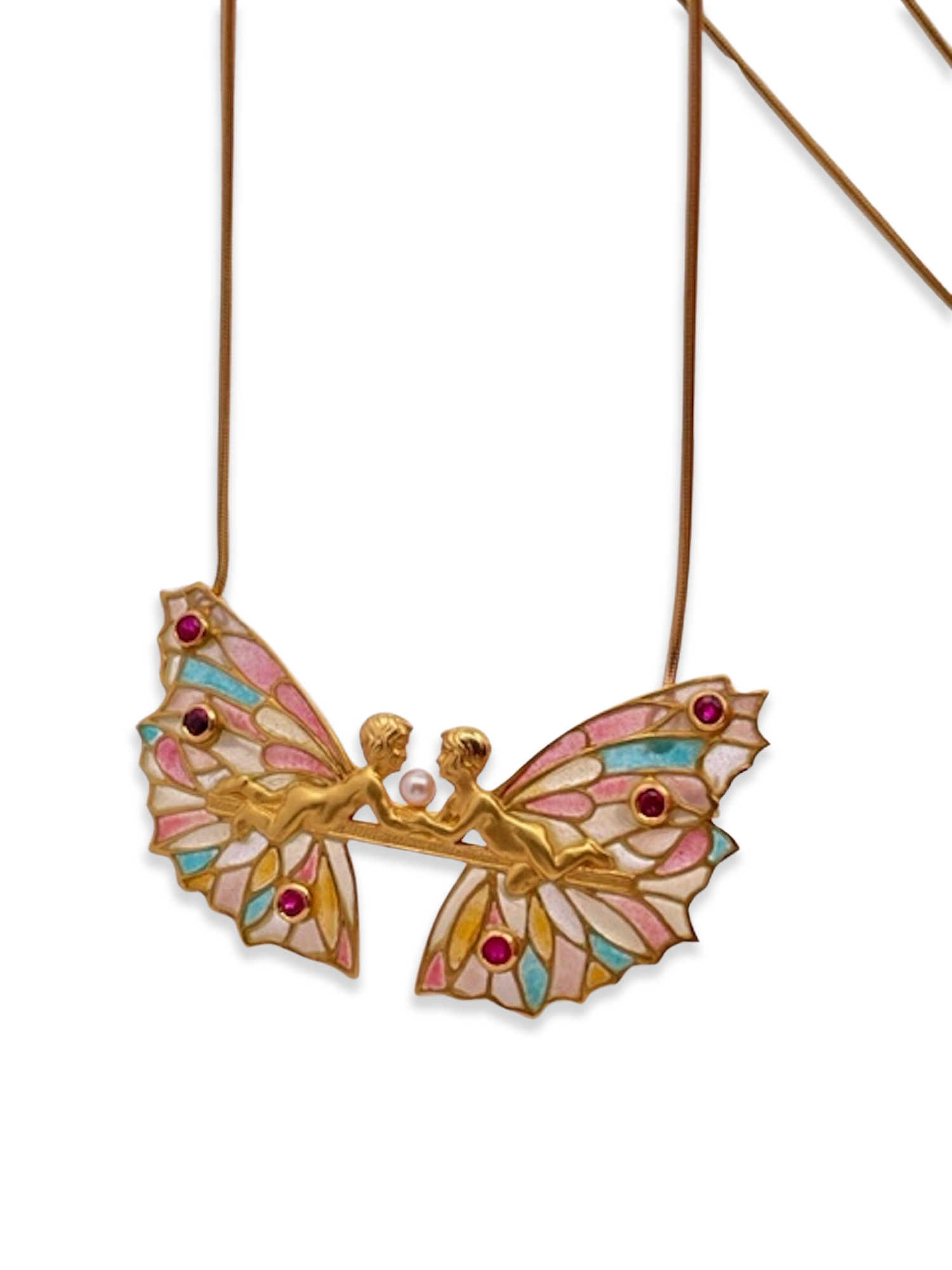 Masiera Plique a jour Brooch Pendant necklace