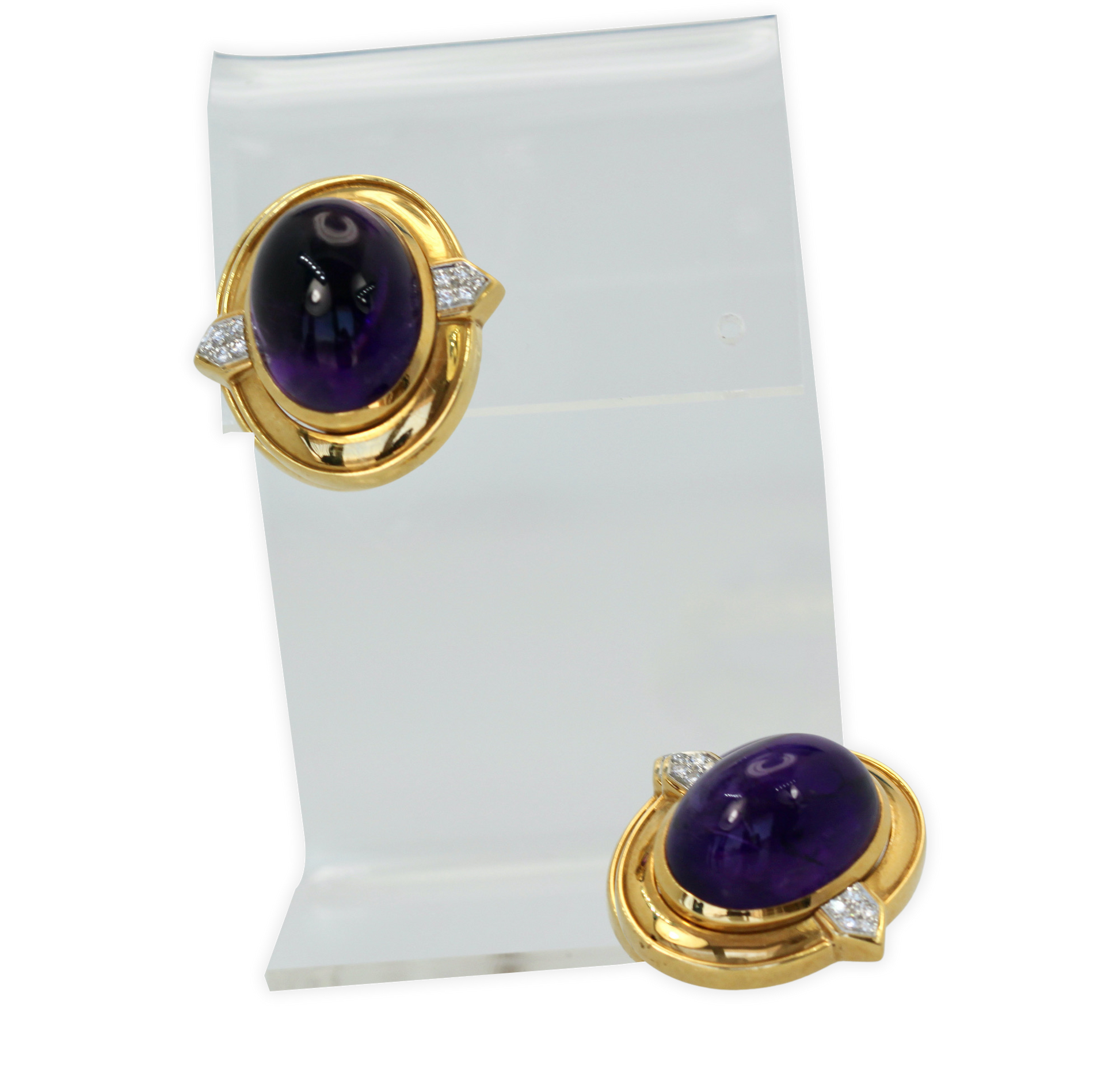 Bold amethyst earrings, David Webb