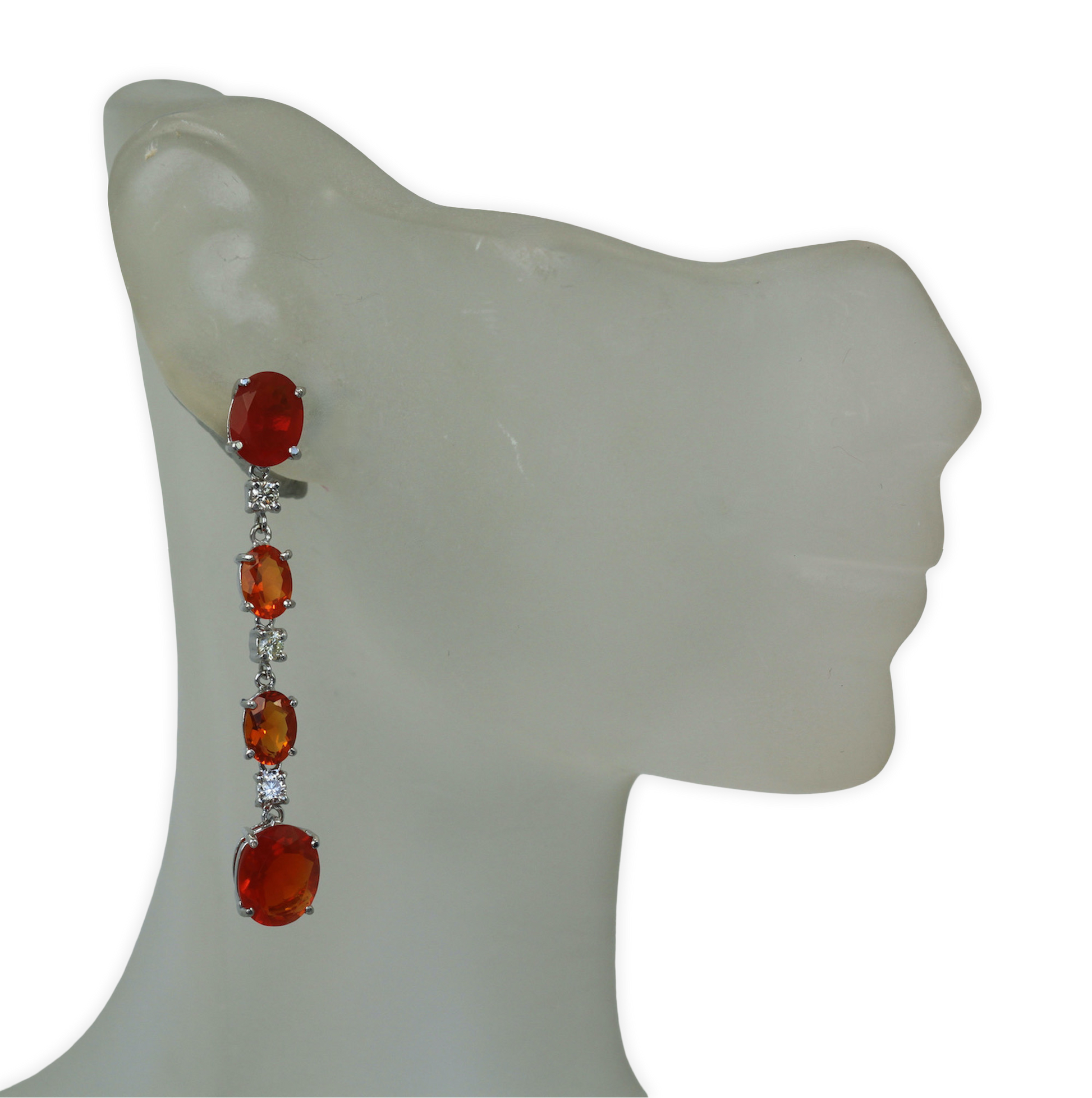 Orange opal drop earrings