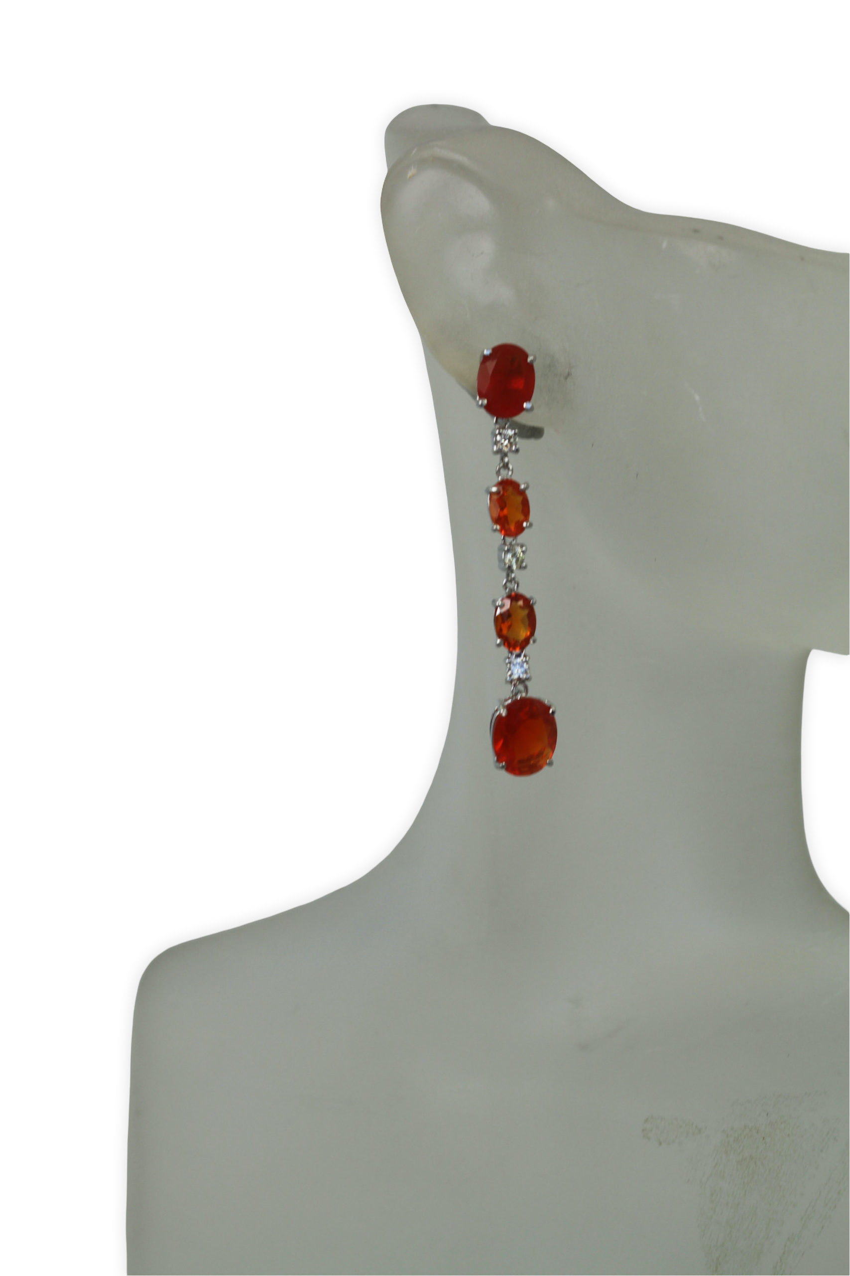 18K earrings with fire opals