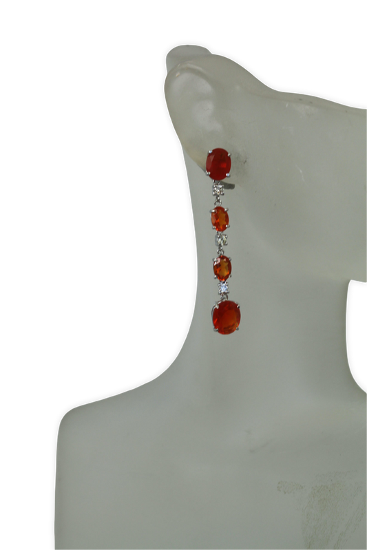 18K earrings with fire opals