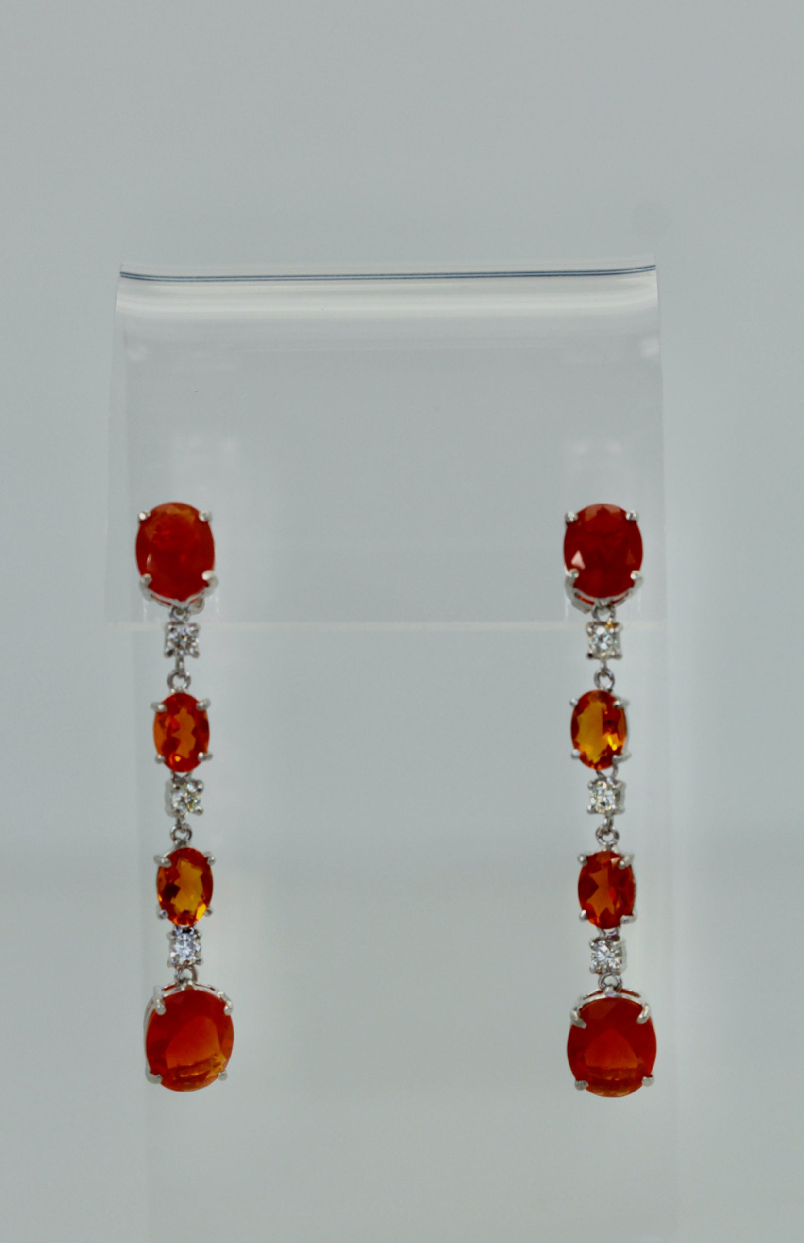 18K gold fire opal earrings