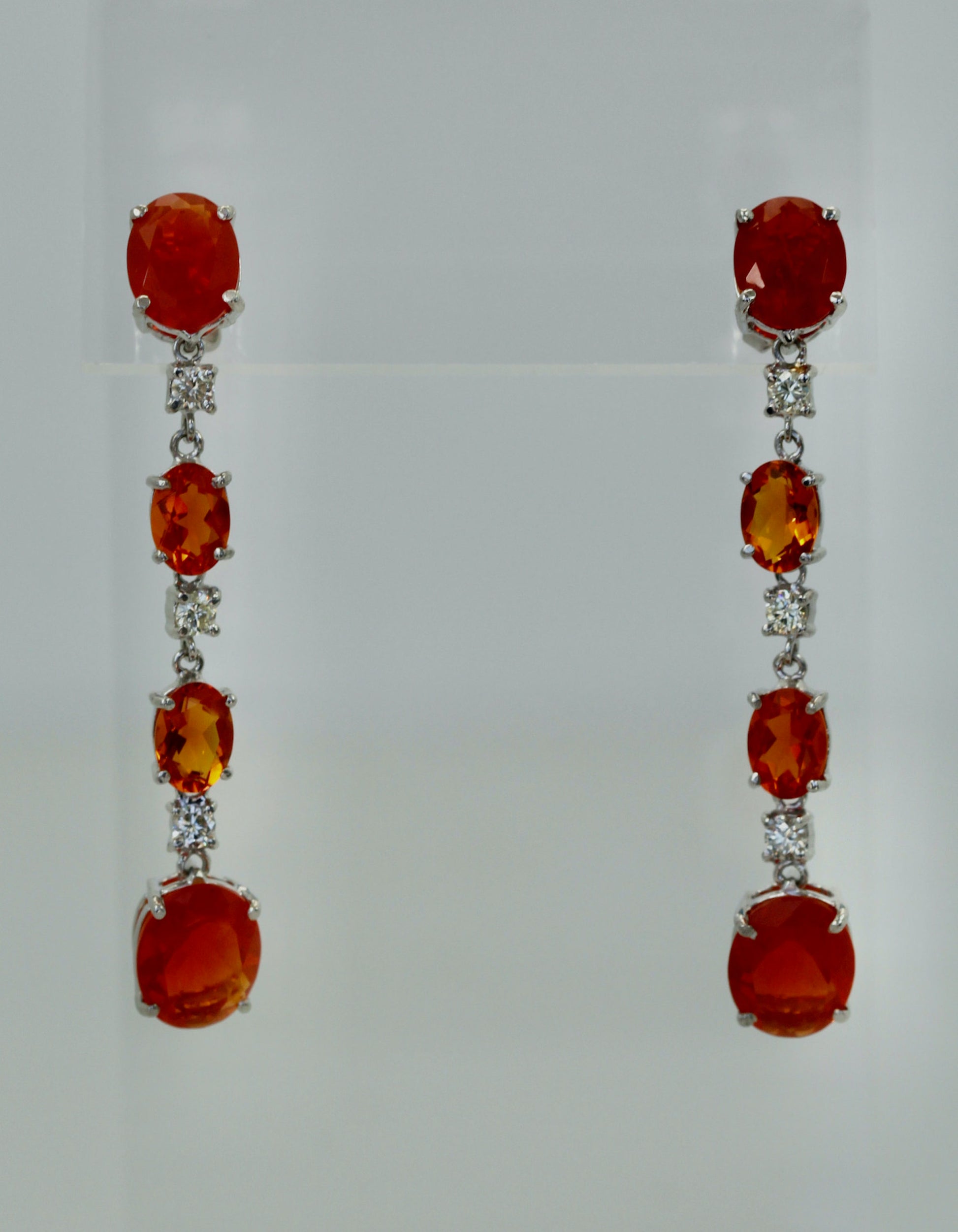18K gold fire opal earrings