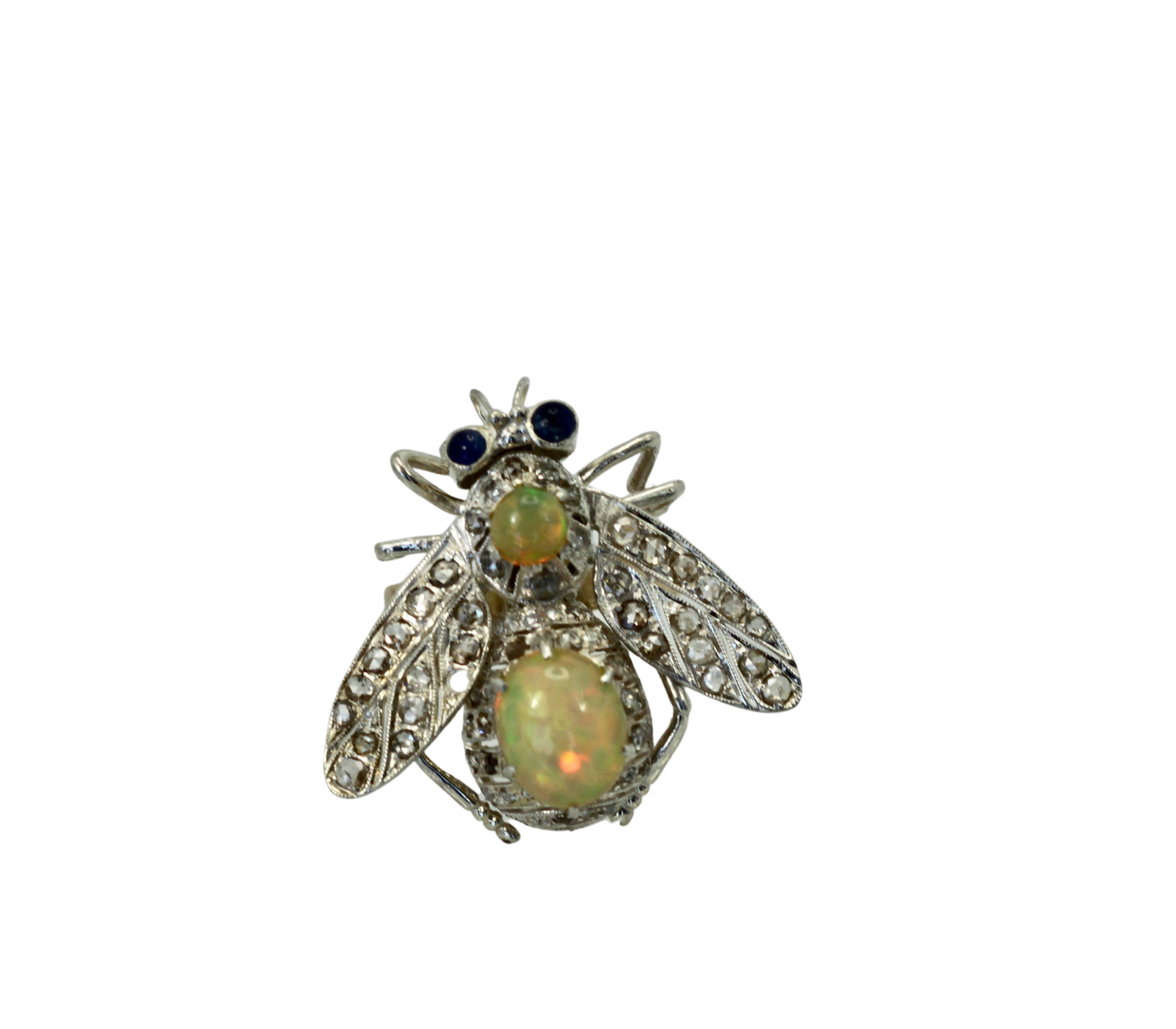 Silver-winged butterfly, 14K gold