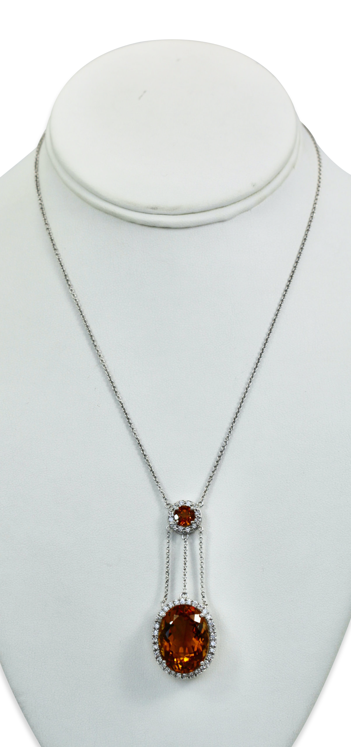 Yellow gemstone necklace with diamonds