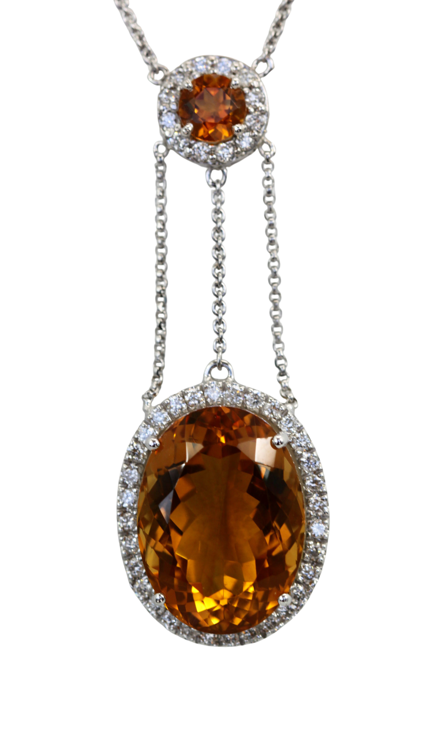 Madeira citrine diamond necklace