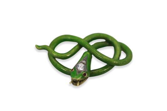 Enamel snake jewelry, 18K

